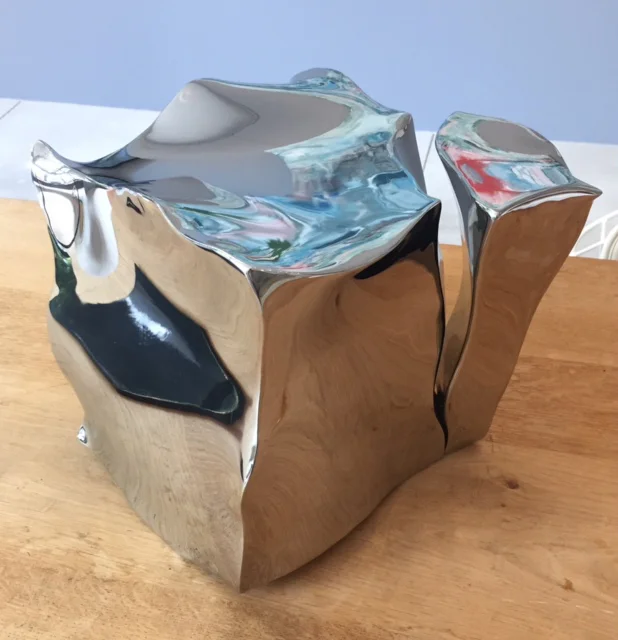 Jon Krawczyk, "Small Cube", 10"x9"x9”, polished stainless steel