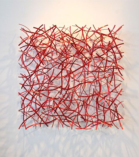 Matt Devine, "Ember #2", 48"x148"x6", steel with powder coat paint