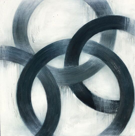 Monika Steiner, "Fused", 30"x30", oil on panel