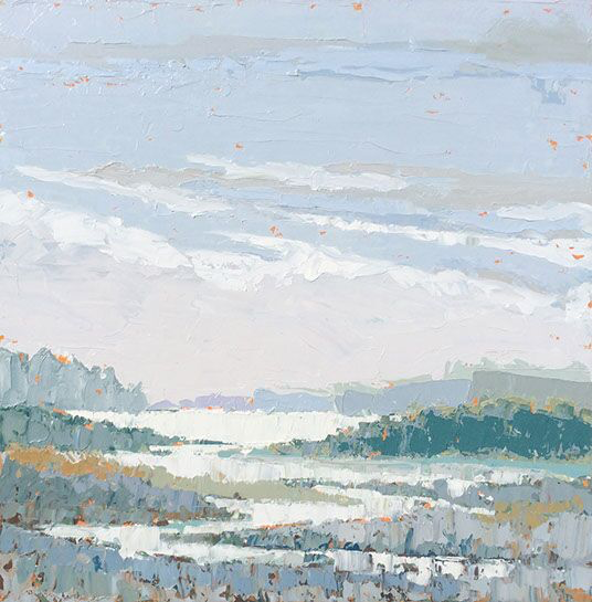 Paul Norwood, "Winter Lake", 60"x60", oil on canvas