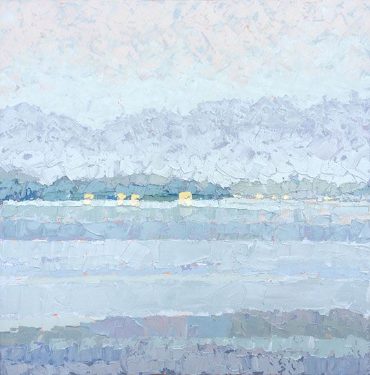 Paul Norwood, "Lights Across the Lake", 60"x60", oil on canvas