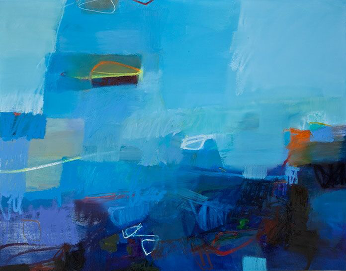 Sharon Paster, "Over and Under", 48"x60", mixed media on canvas