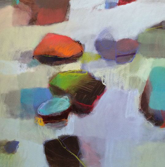 Sharon Paster, "Rocking", 60"x60", mixed media on canvas