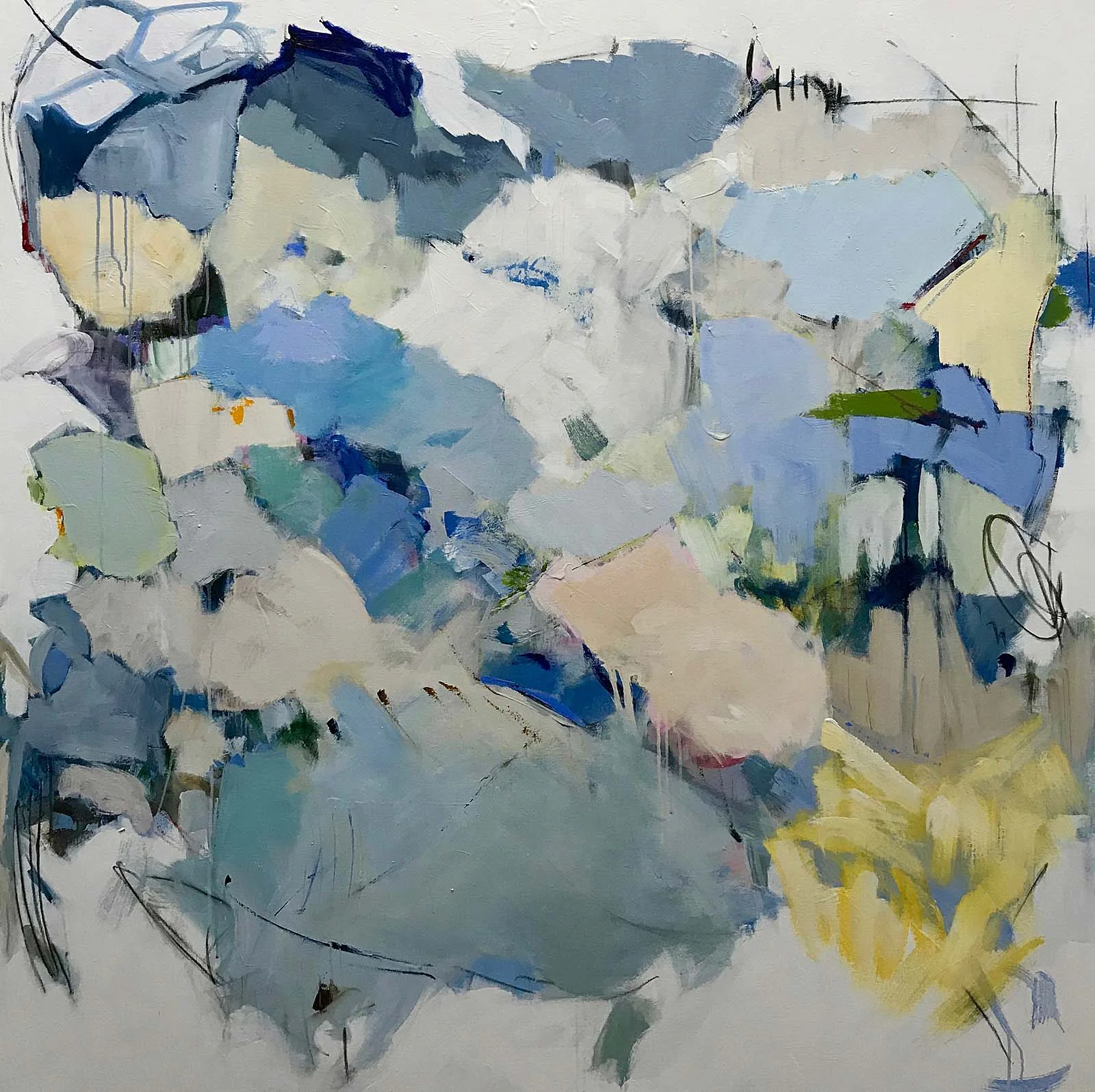 Maria Burtis, "Layered Haiku", 60"x60", acrylic on canvas