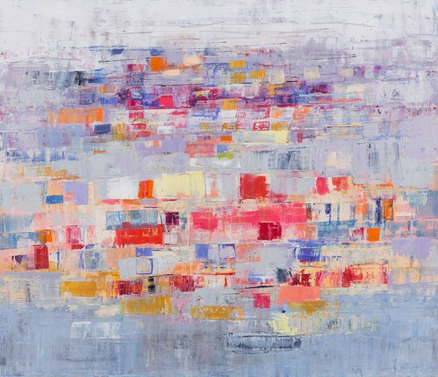 Suzy Barnard, "Rose & Lavender", 44"x51", oil on panel