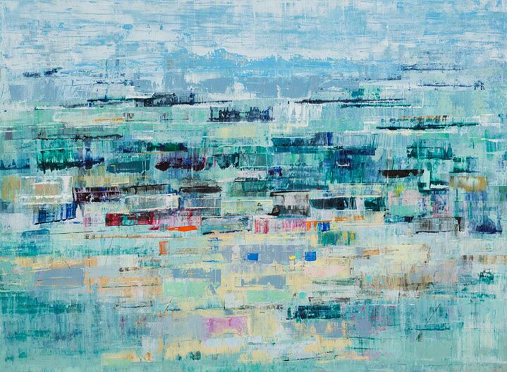 Suzy Barnard, "Here and Now", 44"x60", oil on panel