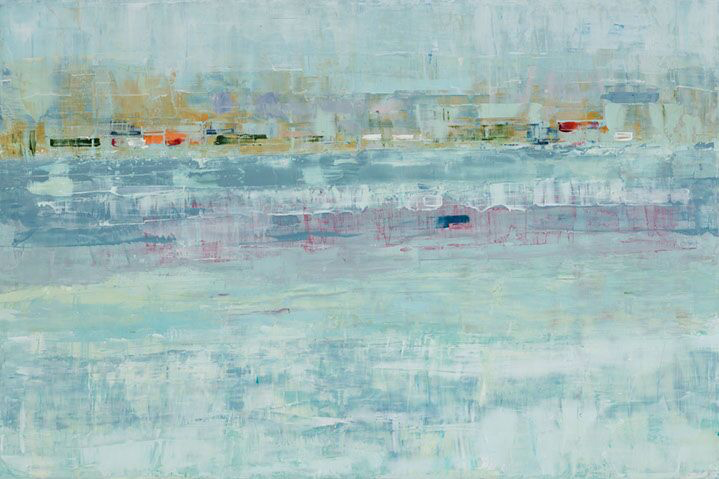 Suzy Barnard, "Veiled Pale Green", 48"x72", oil on panel