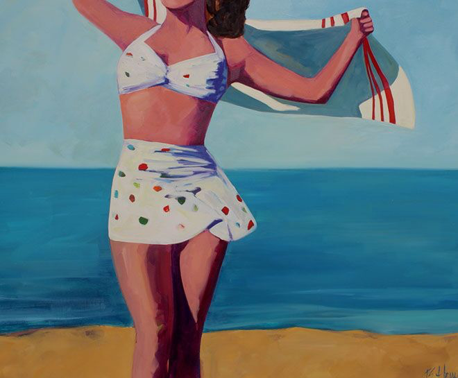 T.S. Harris, "Beach Frolic", 48"x60", oil on canvas