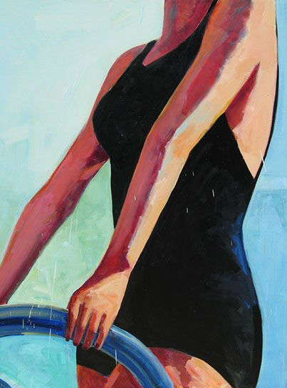 T.S. Harris, "Black Bathing Suit", 60"x48", oil on canvas
