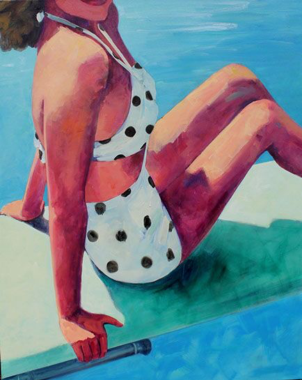 T.S. Harris, "Polka Dot Swimsuit", 60"x48", oil on canvas