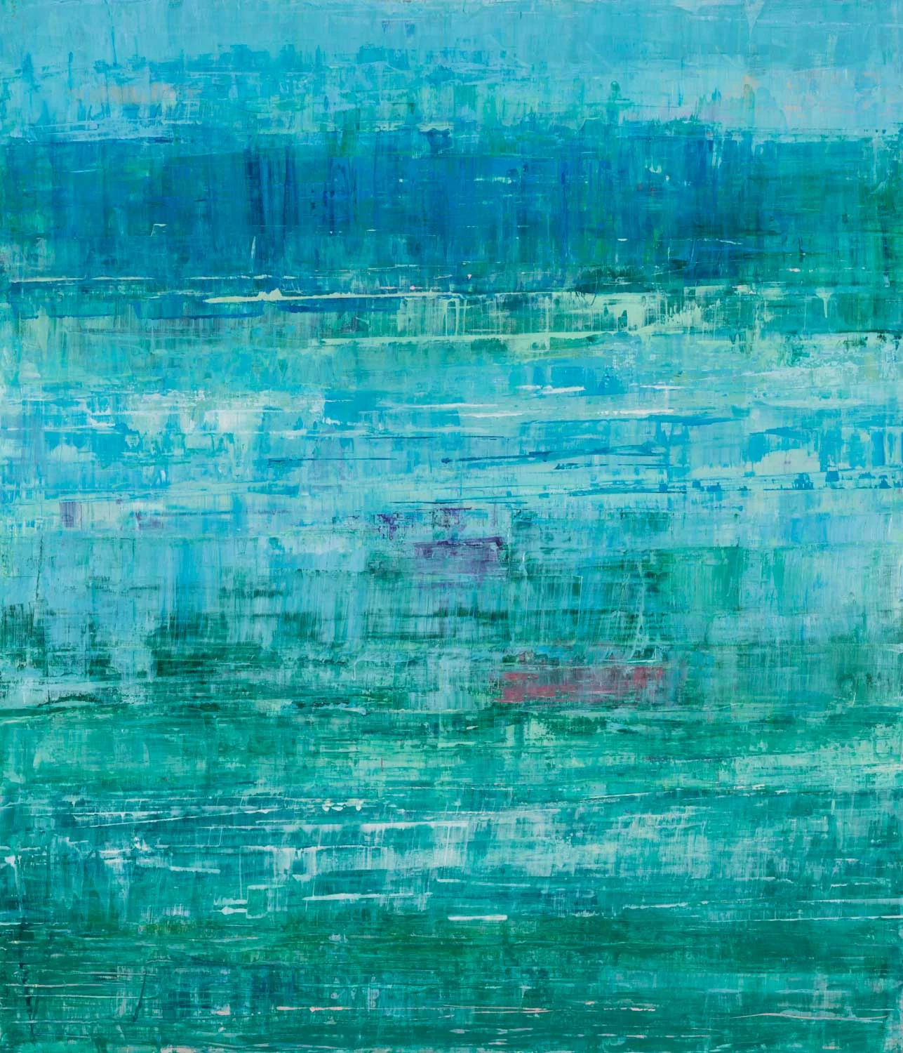 Suzy Barnard, "When Blue Meets Green", 44"x38", oil on panel