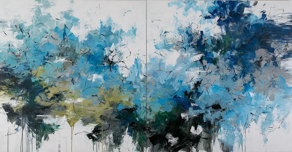 Carlos Ramirez, “The Lagoon”, 60”x96”, mixed media on canvas