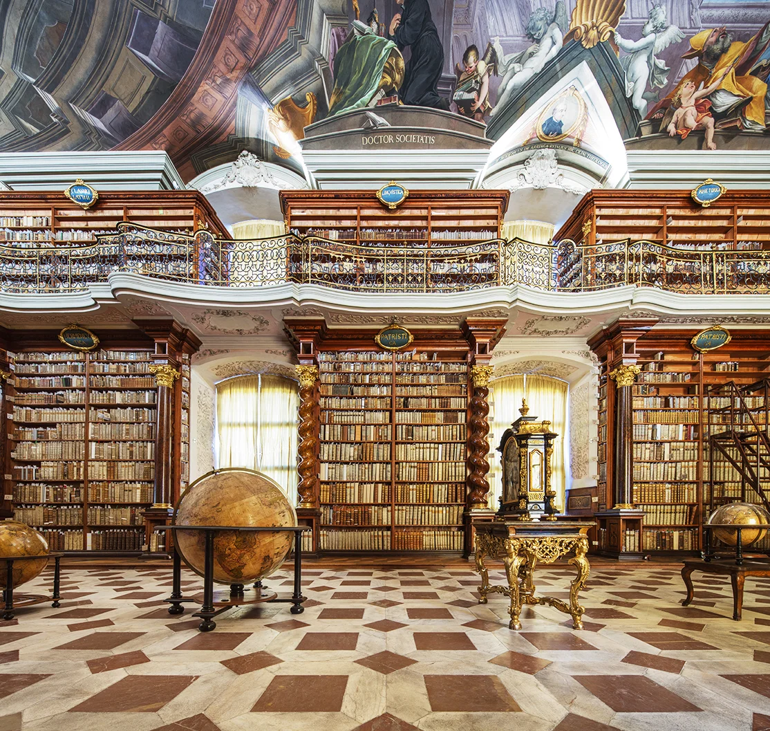 Reinhard Gorner, "Books, Globes and Clock, Strahov Abbey Library, Prague", Lightjet Digital C Print
