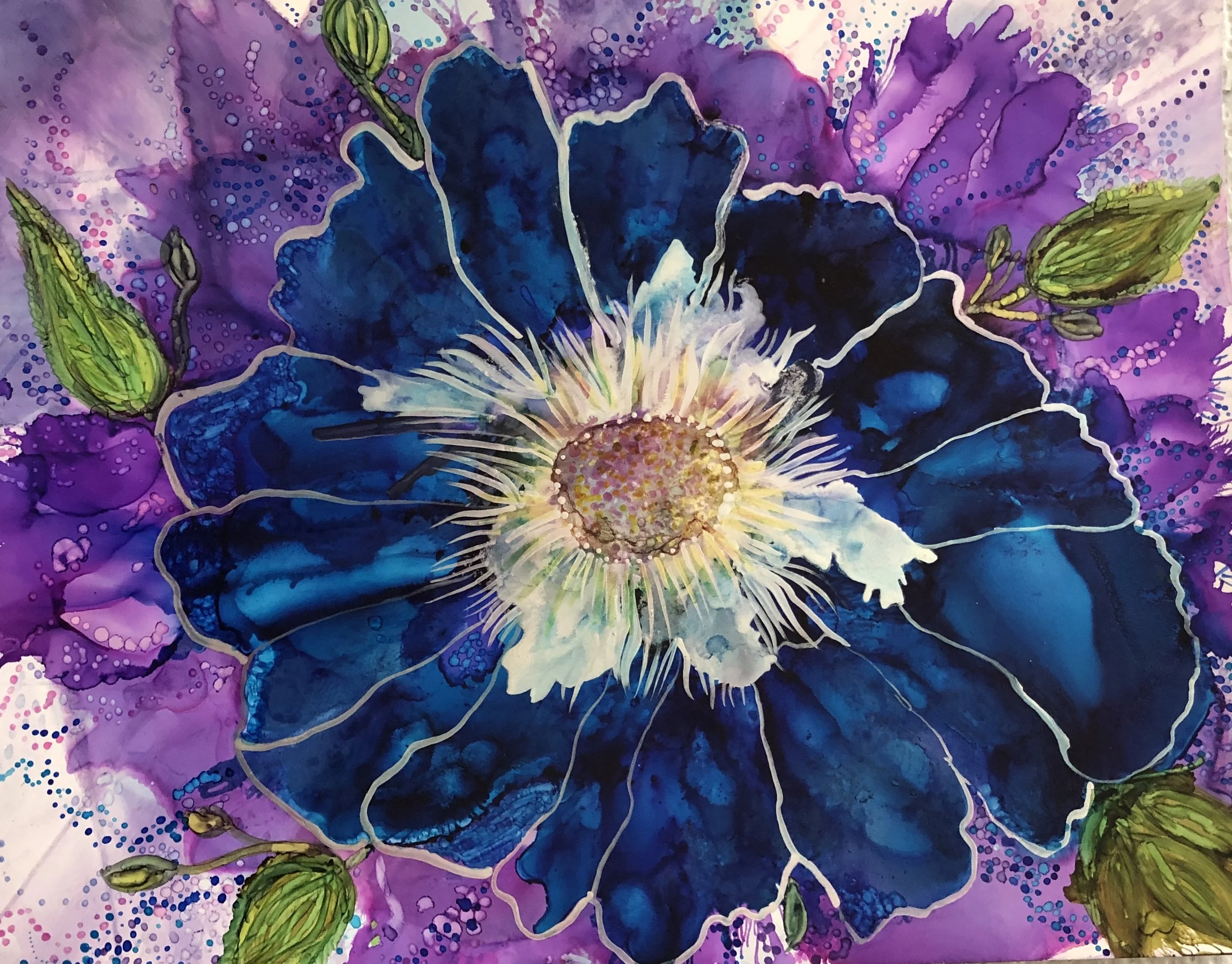 Blue flower in Bermuda 11"x 14"