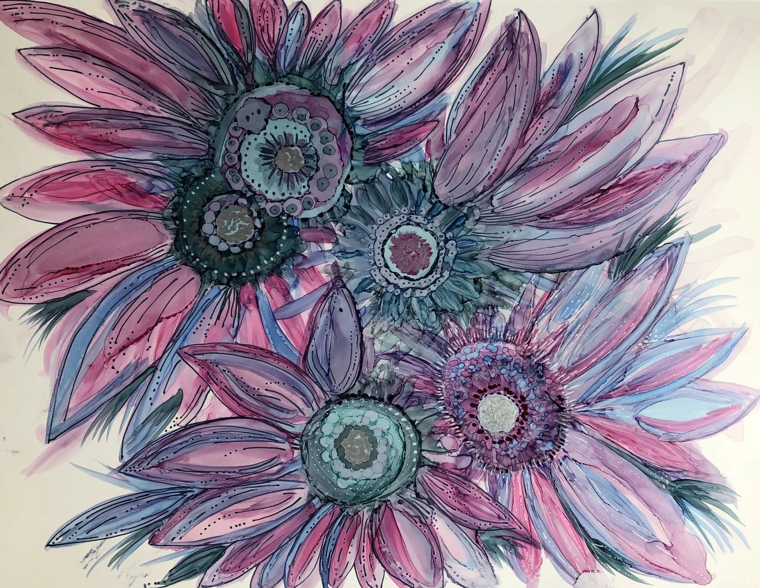 Flower at dusk 10" x 13"