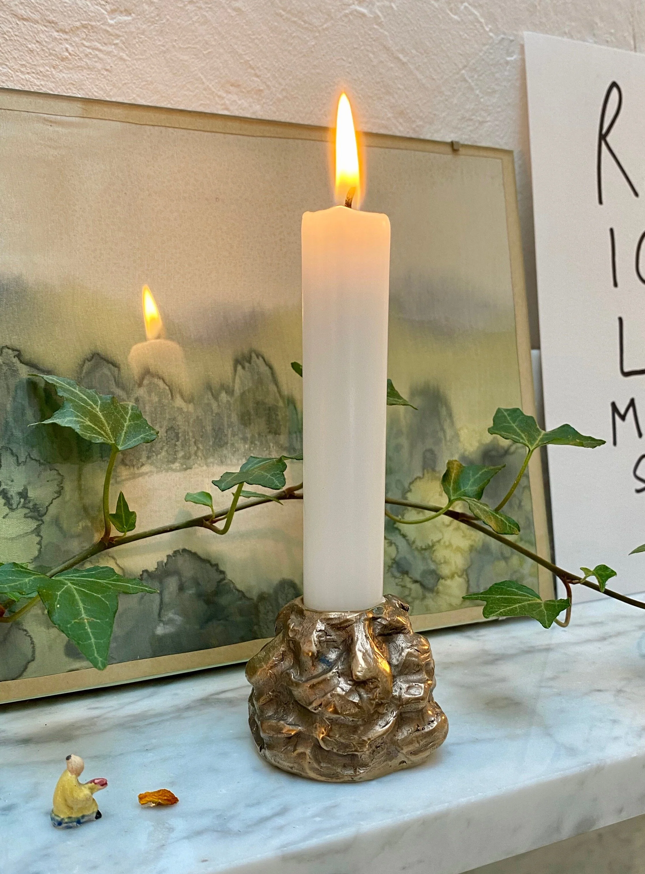 Brass Candle Holder "VULCANO"