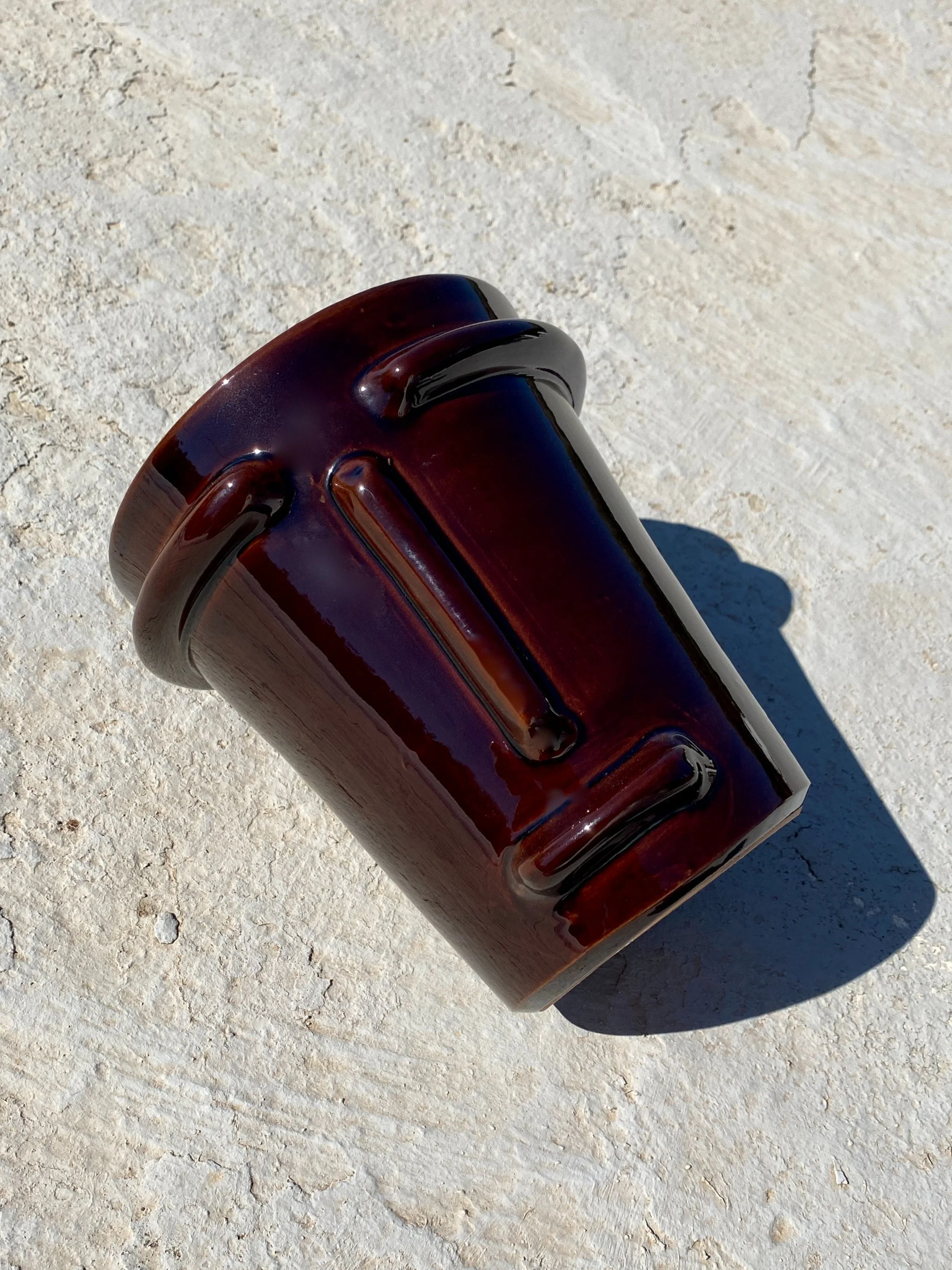 MEDIUM FACE VASE  "Super Dark Chocolate"