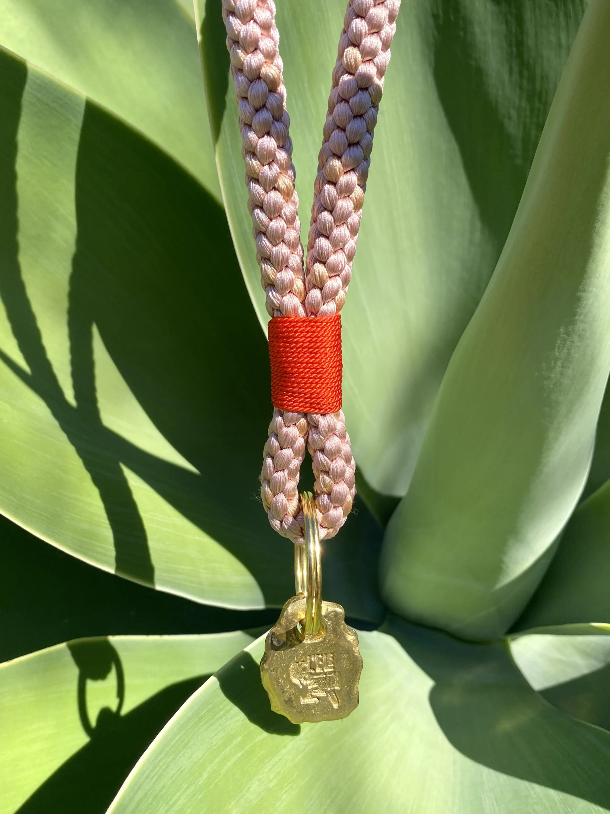 KEY STRAP long "ROSE" bright orange finish