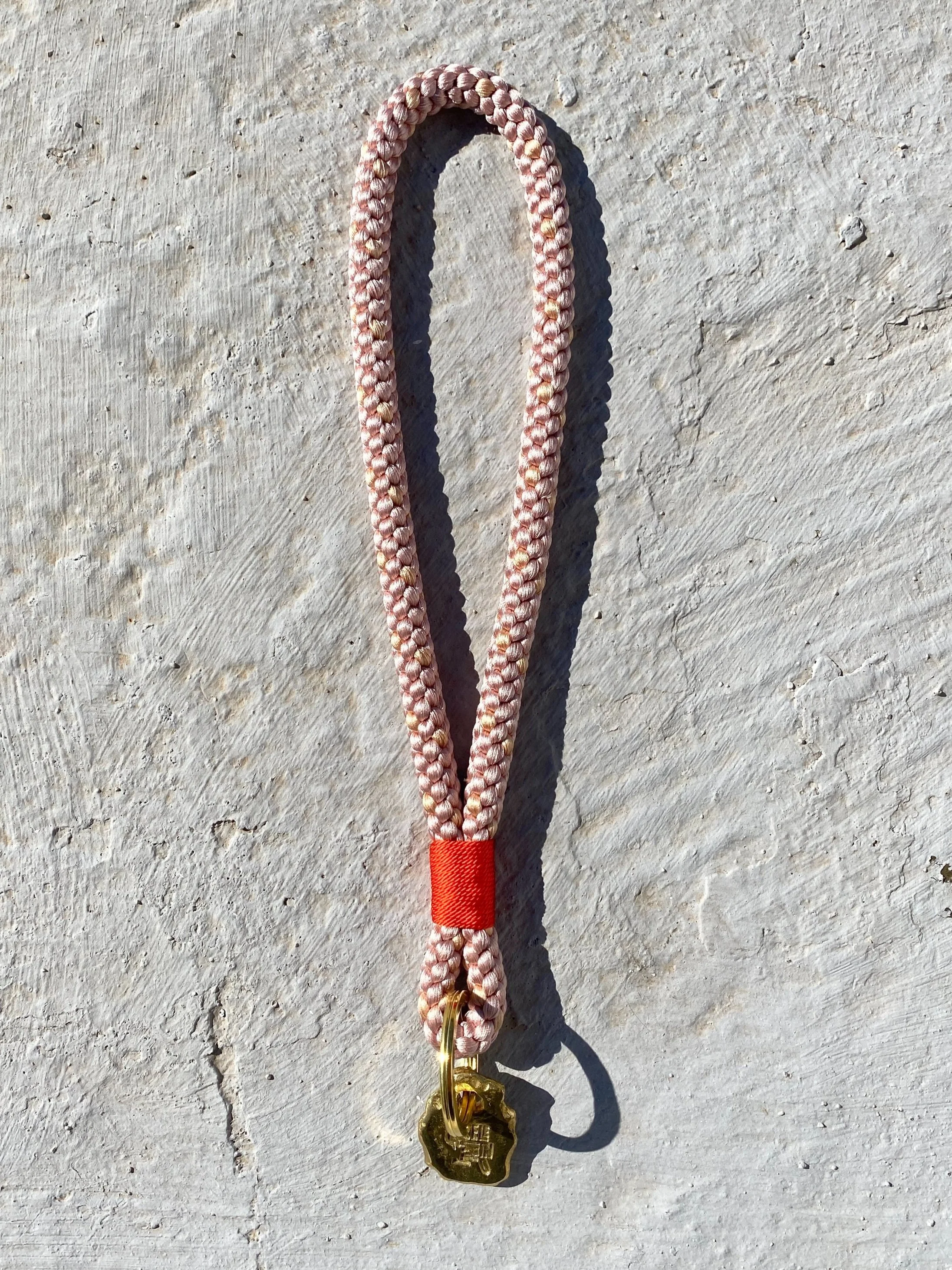 KEY STRAP short "ROSE" bright orange finish