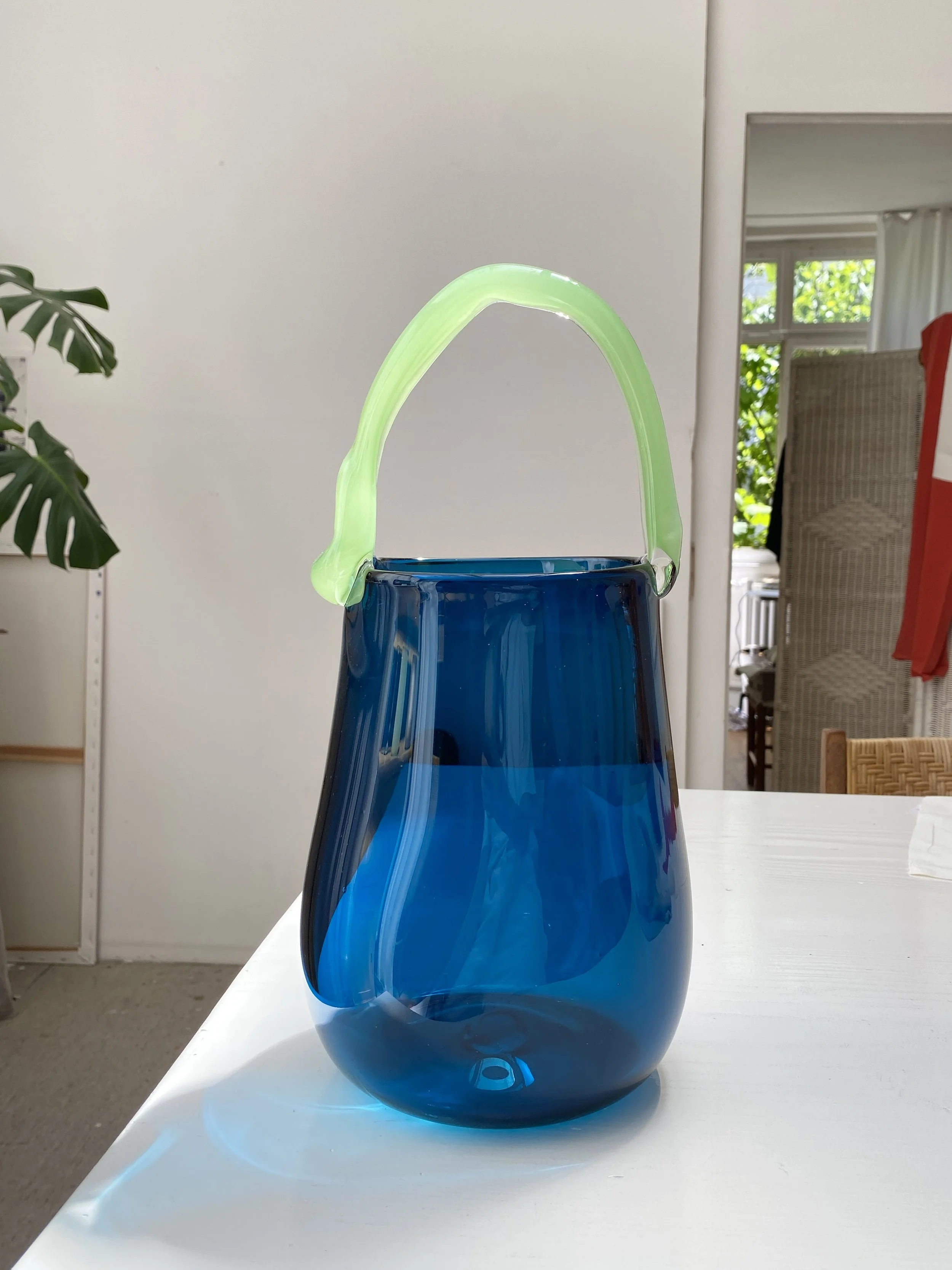 Glass Vase BORSETTA blue - green