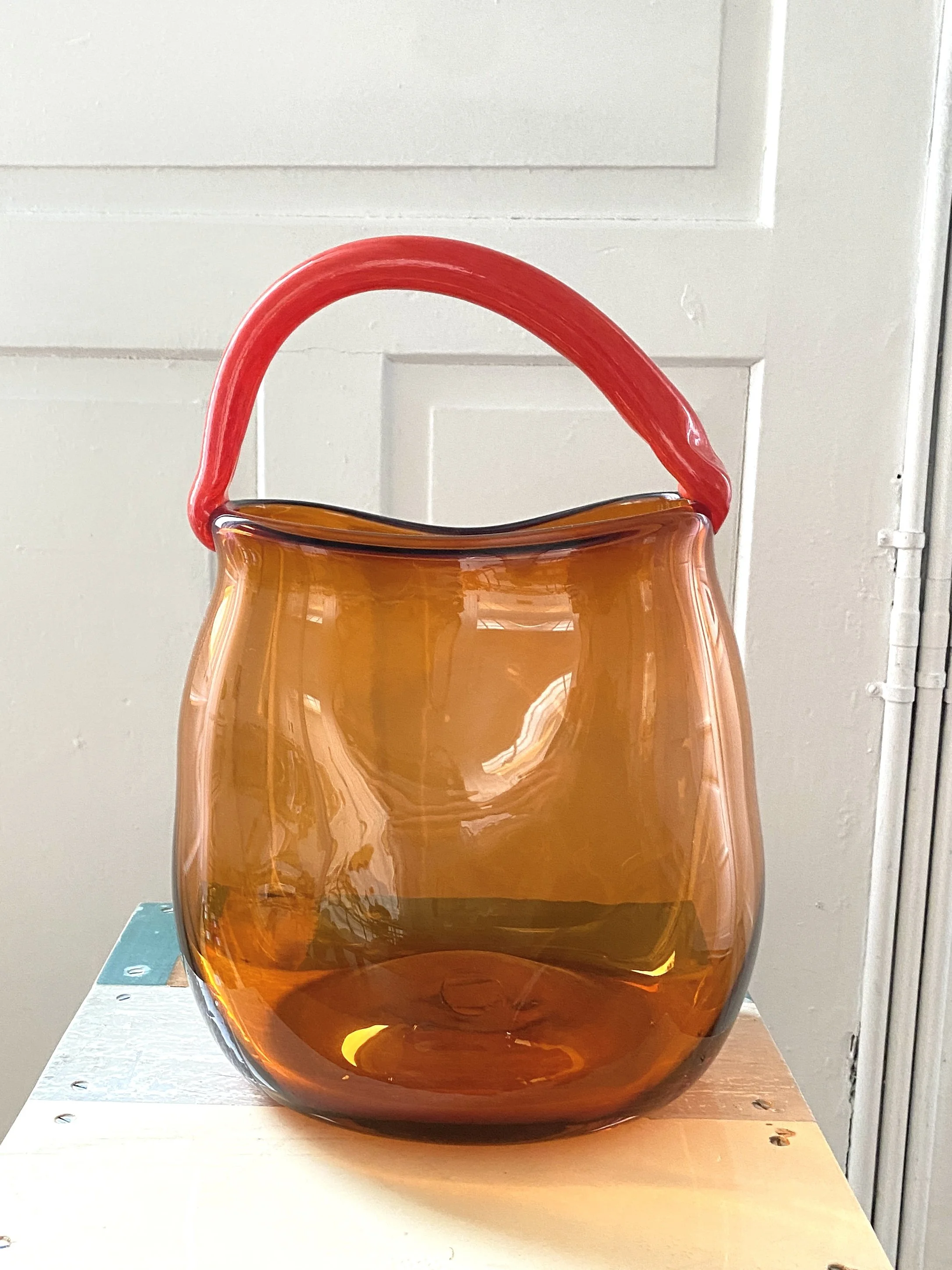 Glass Vase BORSETTA amber - red