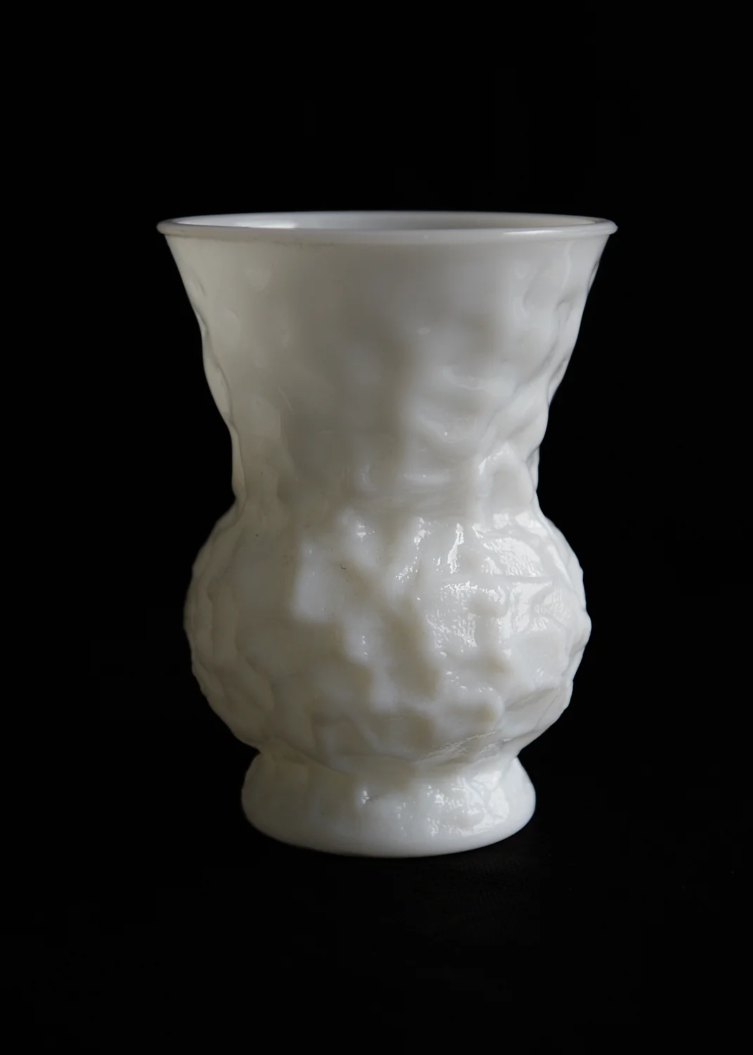 Wrinkled Milk Glass Vase