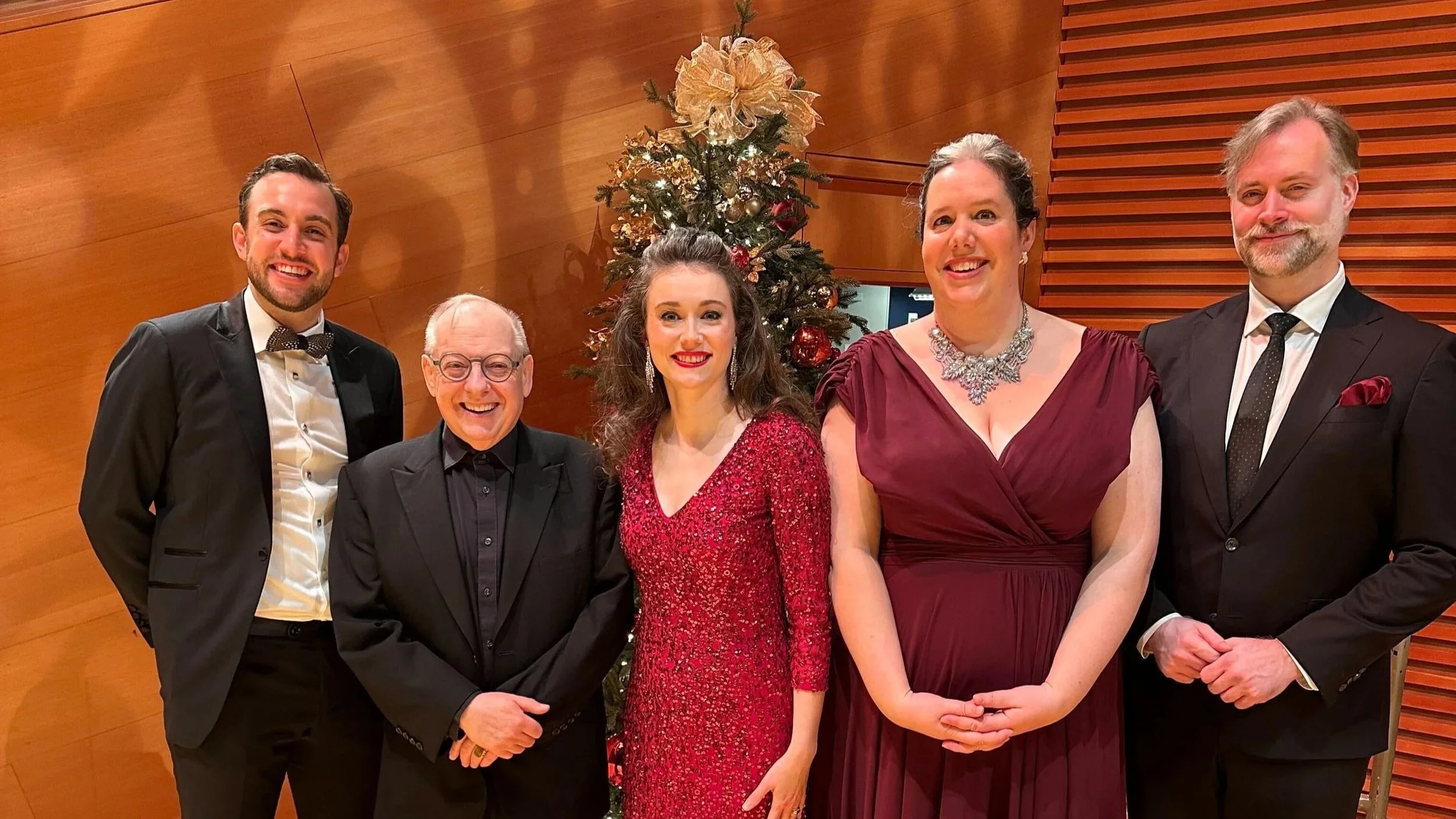 Nic with soloists at the Kansas City Symphony. L-R: James Reese, Nic, Nola Richardson, Sara Couden, Paul Max Tipton.