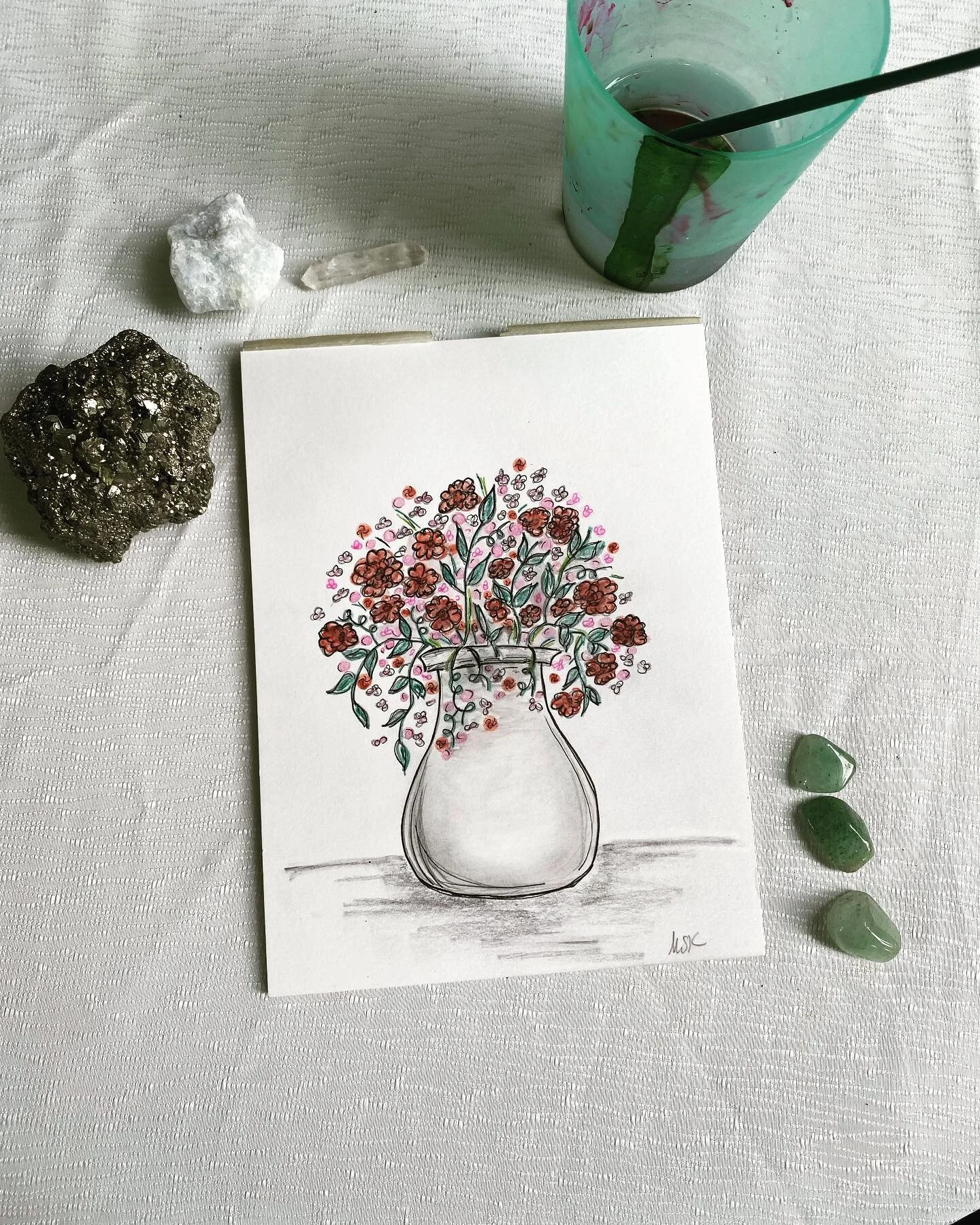 Mini postcard size flower and vase sketch snd watercolor&hellip;
Played around with water and graphite, actually very very cool and I&rsquo;m pretty stoked to play further
&hellip;
Some days the daily biz life of a multi-biz entrepreneur can lean hea
