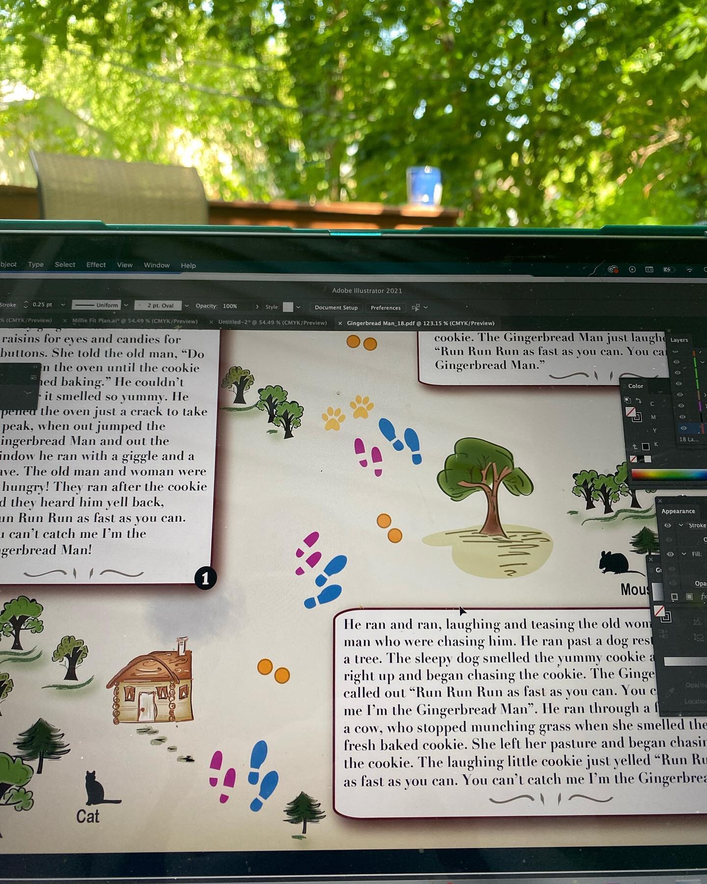 Todays art-ing is in my deck side studio 😉 feeling a breeze and updating my fairy tale map series. 
&hellip;.. 
Any of you have long long overdue projects?
Well this has been waiting patiently for some attention for several years. 
So keep an eye ou