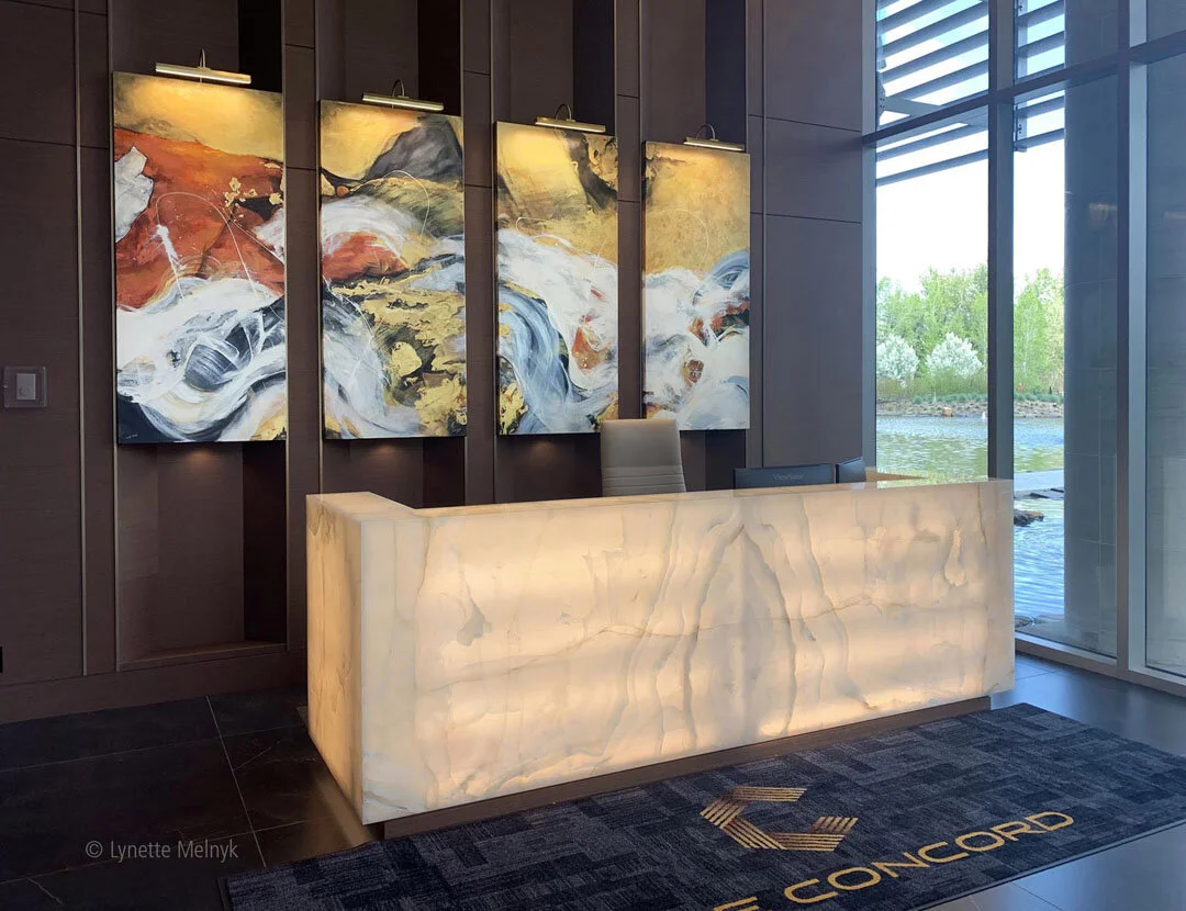 Large Abstract Art Commission for the luxurious "The Concord Calgary"