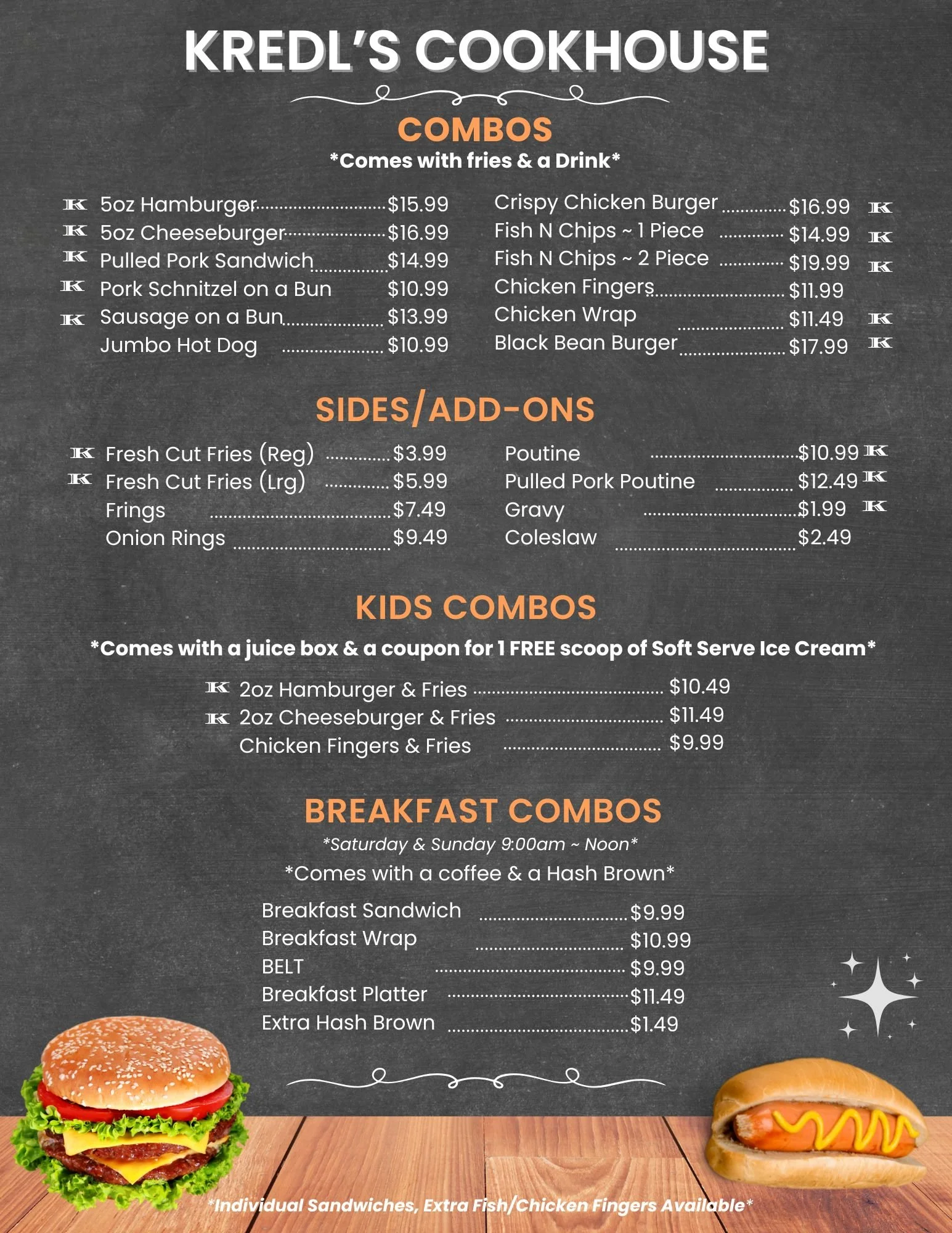 Cookhouse Menu — Kredl’s