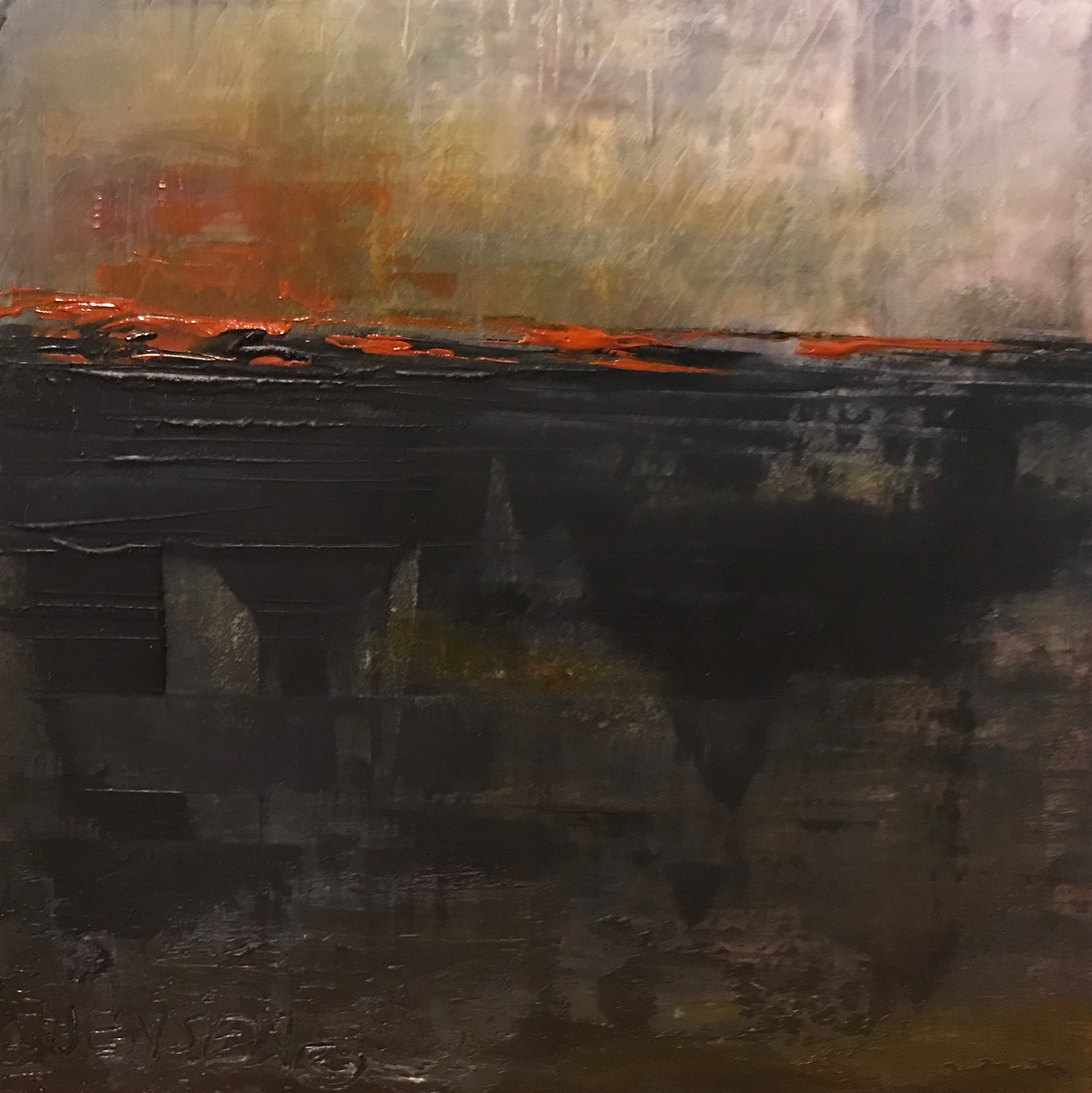 Landscape#30 unframed 8”x8” cradled board 1.5” $300