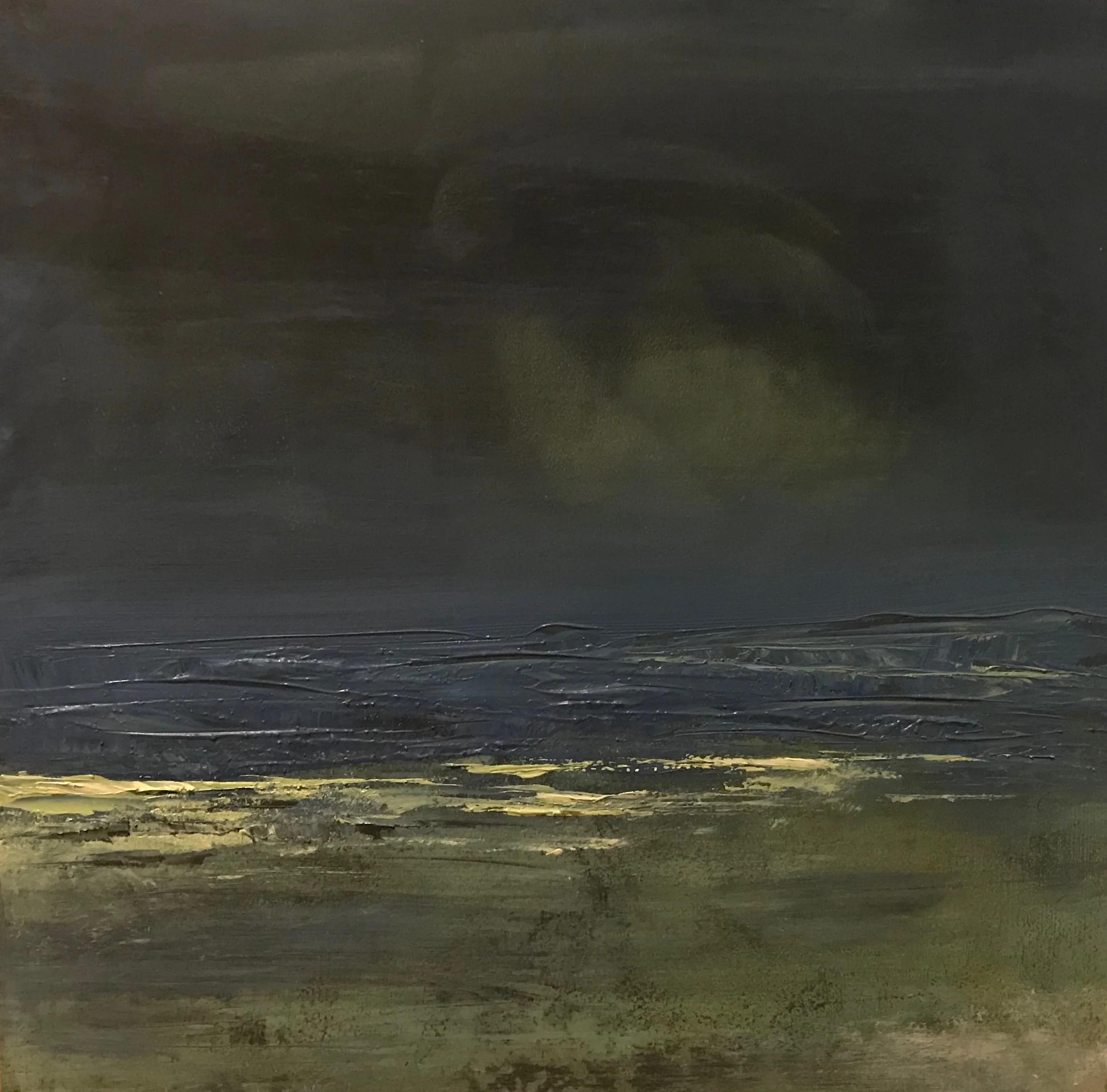 Landscape #35 unframed 8”x8” cradled board 1.5” $300