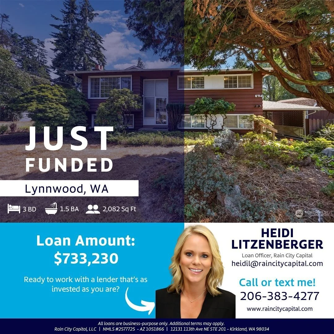 Congratulations to Heidi and her borrower on their latest funding🎉🤝
 
Heidi and the Rain City team are celebrating another successful deal! Stayed tuned to see the renovations🏠✨
 
Want to partner with Heidi on your next project? Click th