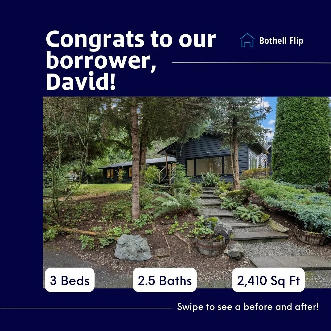 Big congrats to our borrower, David, on this PENDING flip in Bothell, WA👏🏡Swipe to see the incredible transformation of this spacious dream home👀➡️
 
🛏️ 3 Bedrooms 
🚿 2.5 Bathrooms 
📏 2,410 Sq Ft
 
We are grateful to have fu