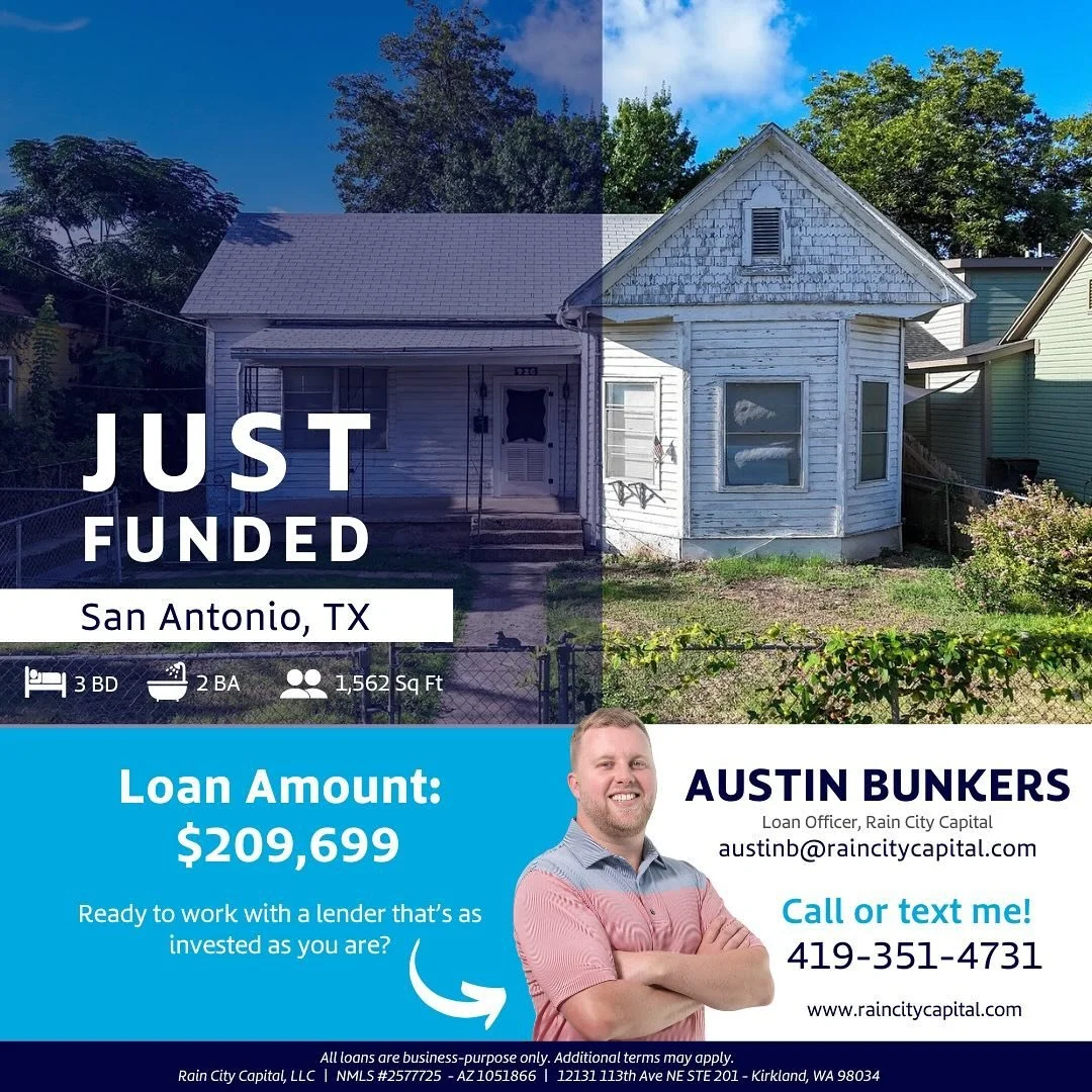 Congratulations to Austin and his borrower on securing their latest funding💸🤝
 
The team is excited to celebrate another successful deal! Stay tuned to see the transformation👀🏡
 
Want to partner with Austin on your next project? Check o