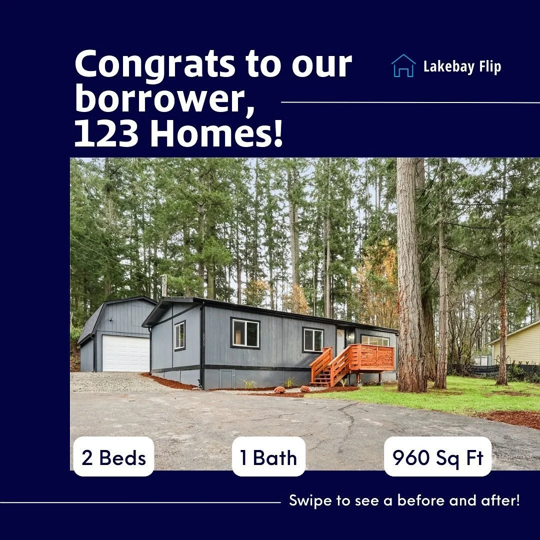 Big congratulations to our borrower Zachary with 123 Homes on this listing in Lakebay👏🏠 Swipe to see this impressive property!
 
🛏️ 2 Bedroom 
🚿 1 Bathroom
📏 960 Sq Ft
 
We’re proud to have funded this deal🤝 Click the link