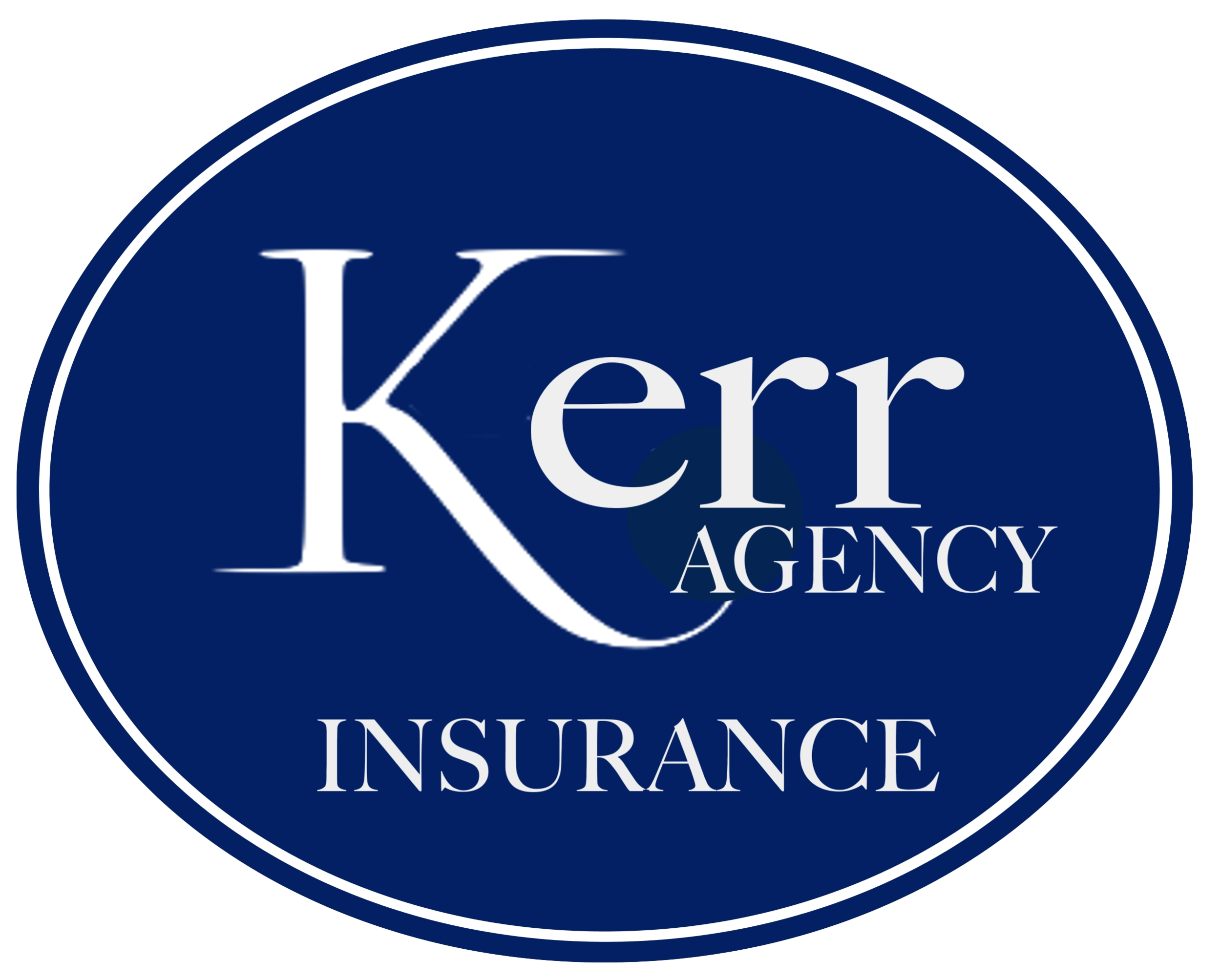 Kerr Agency Insurance logo inside a dark blue oval border