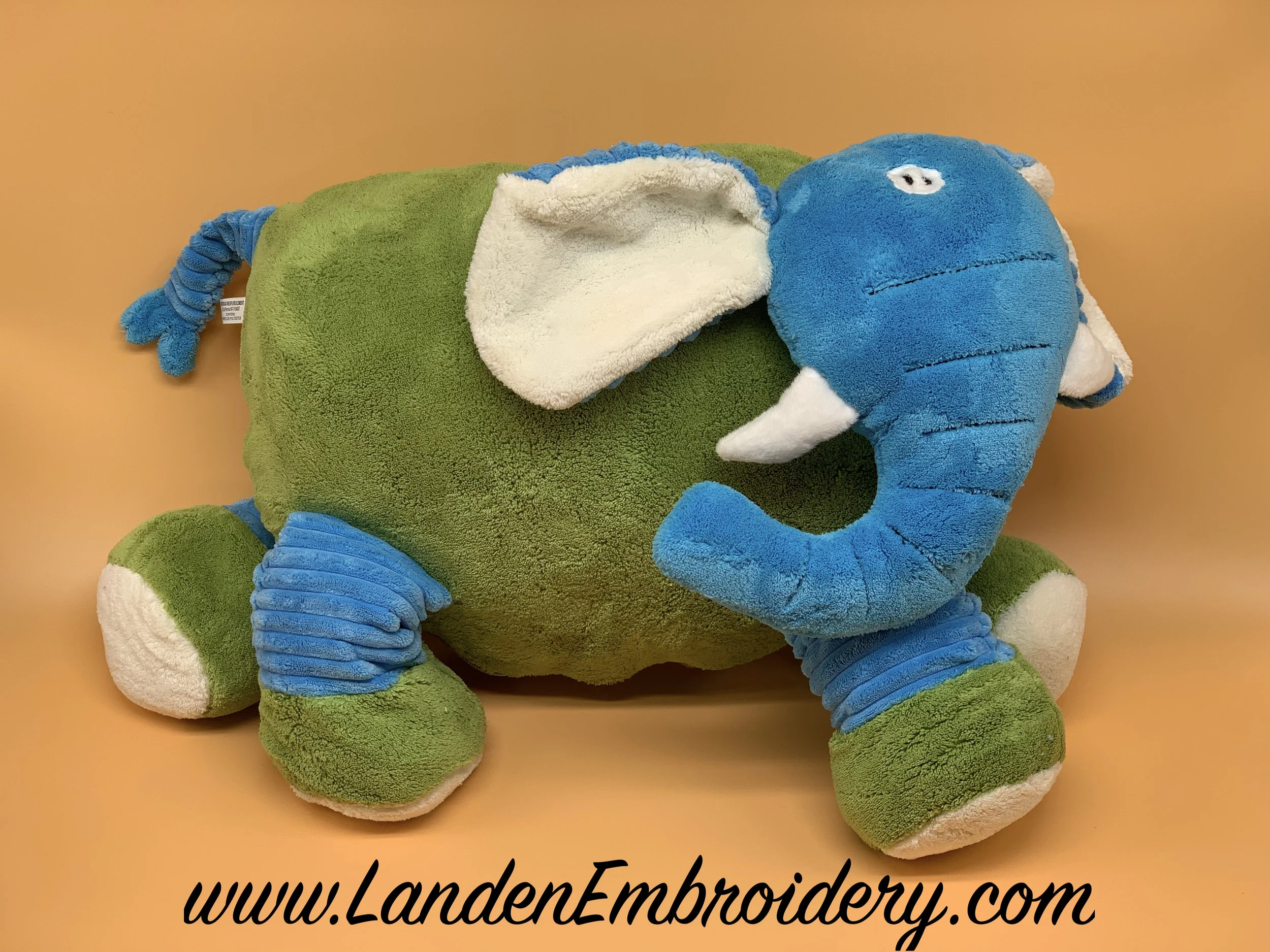 Green Mister Elford Elephant Layabout Personalized with Custom Embroidery