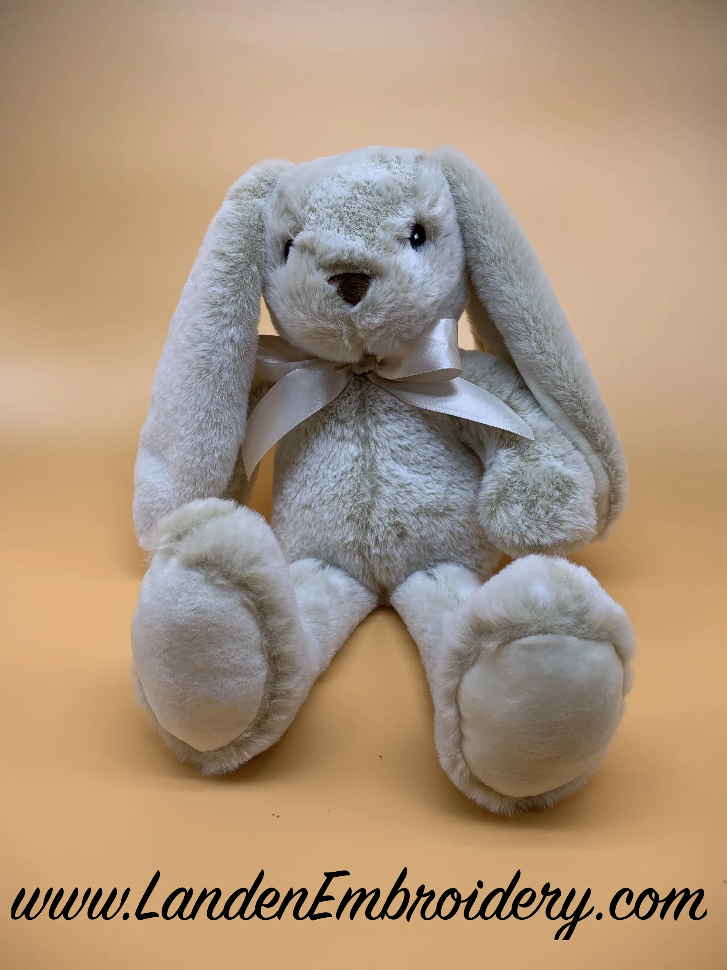 Beige Big Ear Bunny Personalized with Custom Embroidery