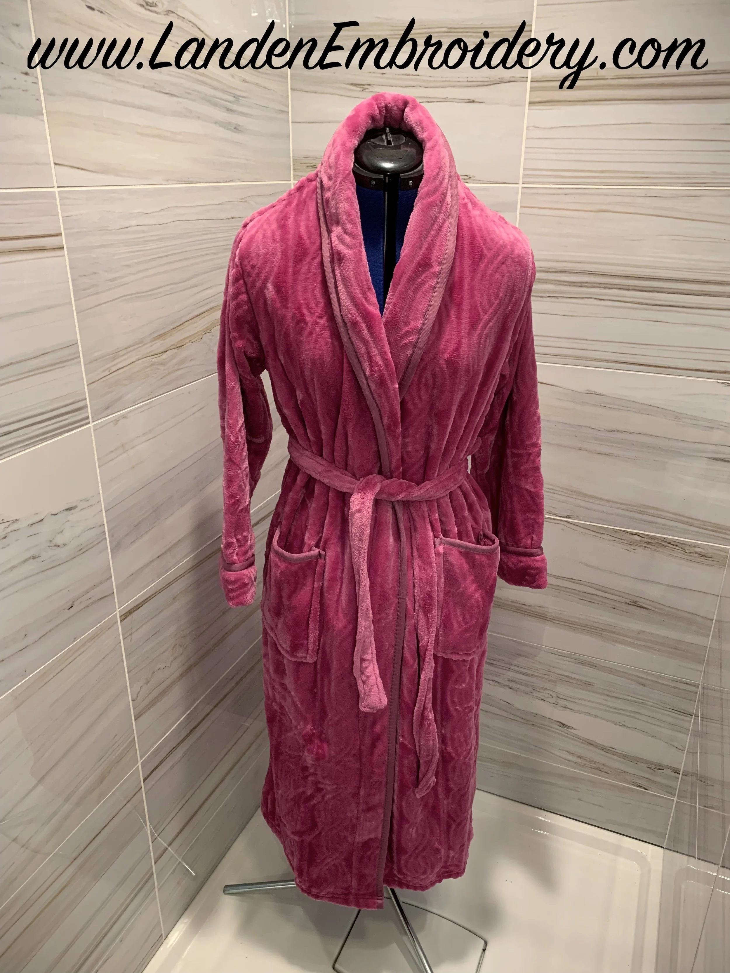 Purple Fleece Robe Personalized with Custom Embroidery