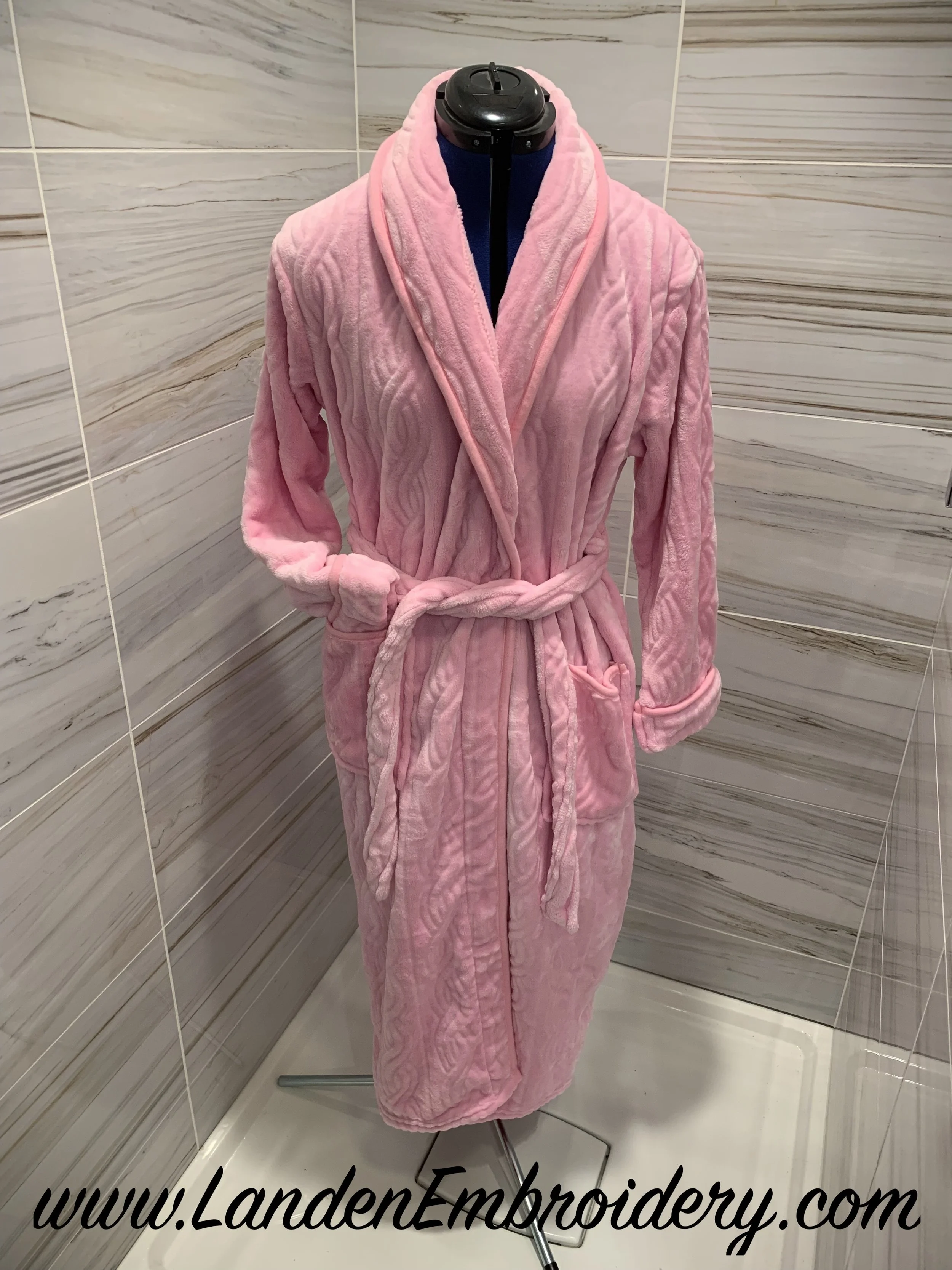 Pink Fleece Robe Personalized with Custom Embroidery