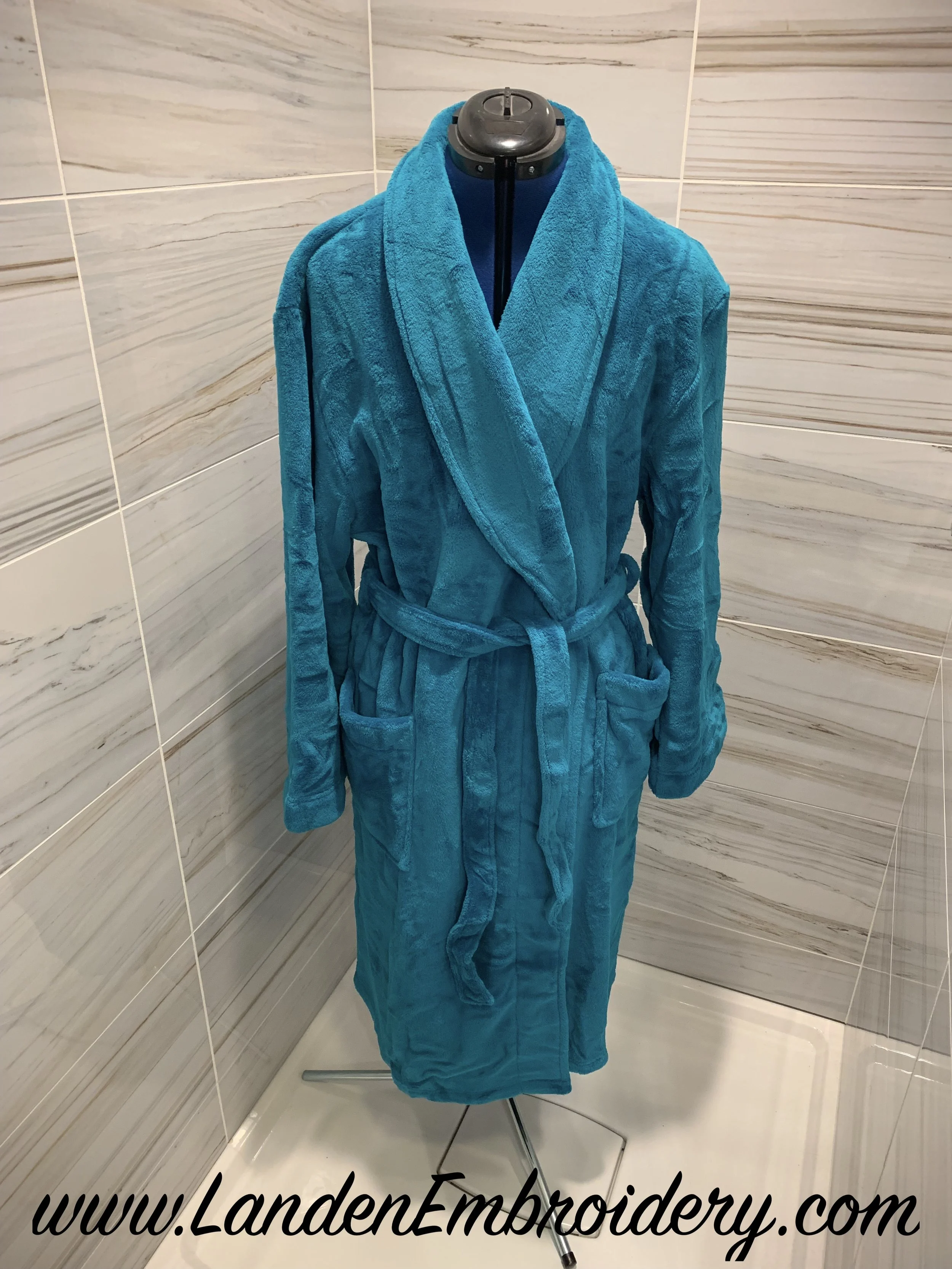 Green Fleece Robe Personalized with Custom Embroidery