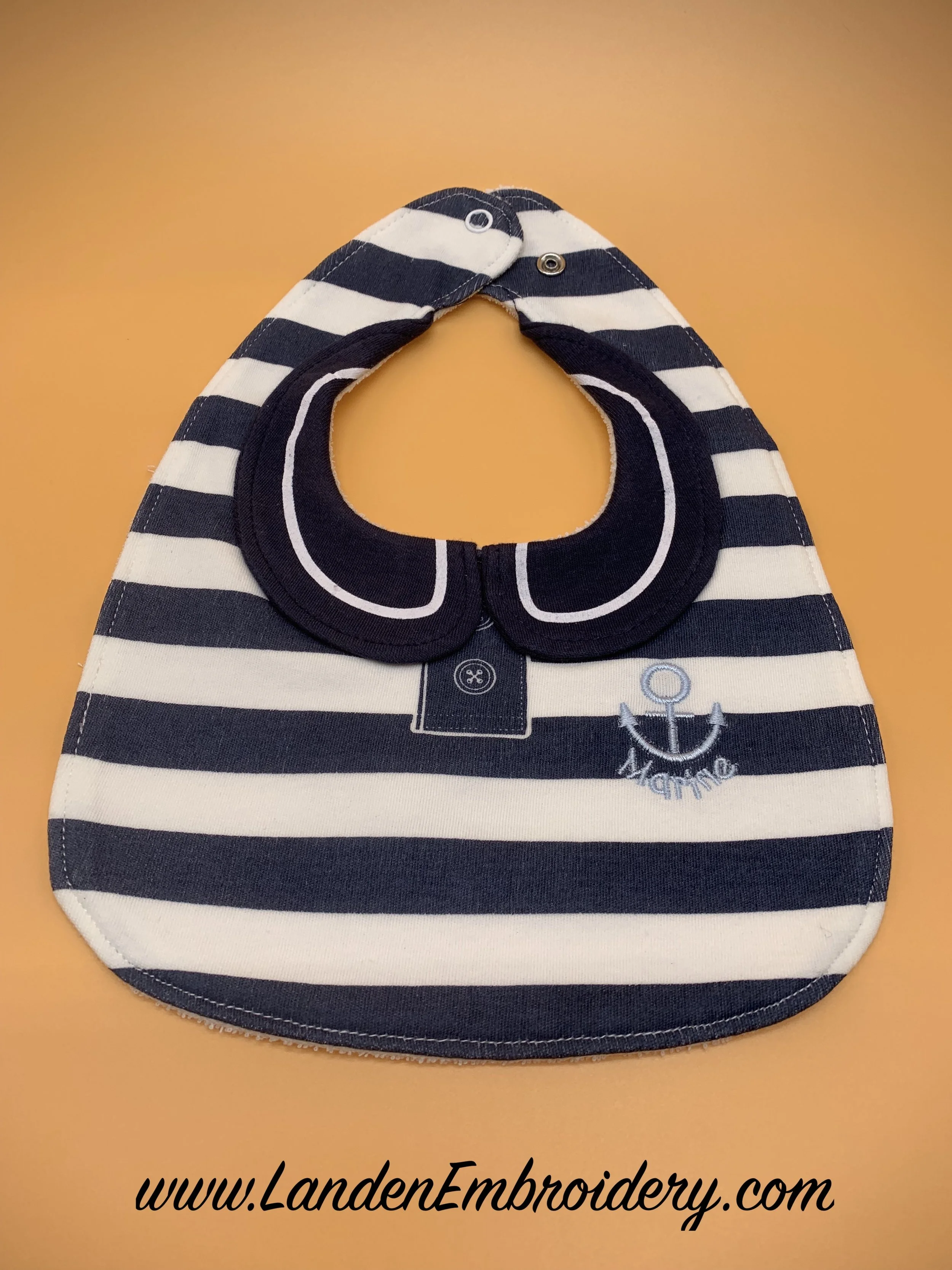 Sailor Bib Personalized with Custom Embroidery