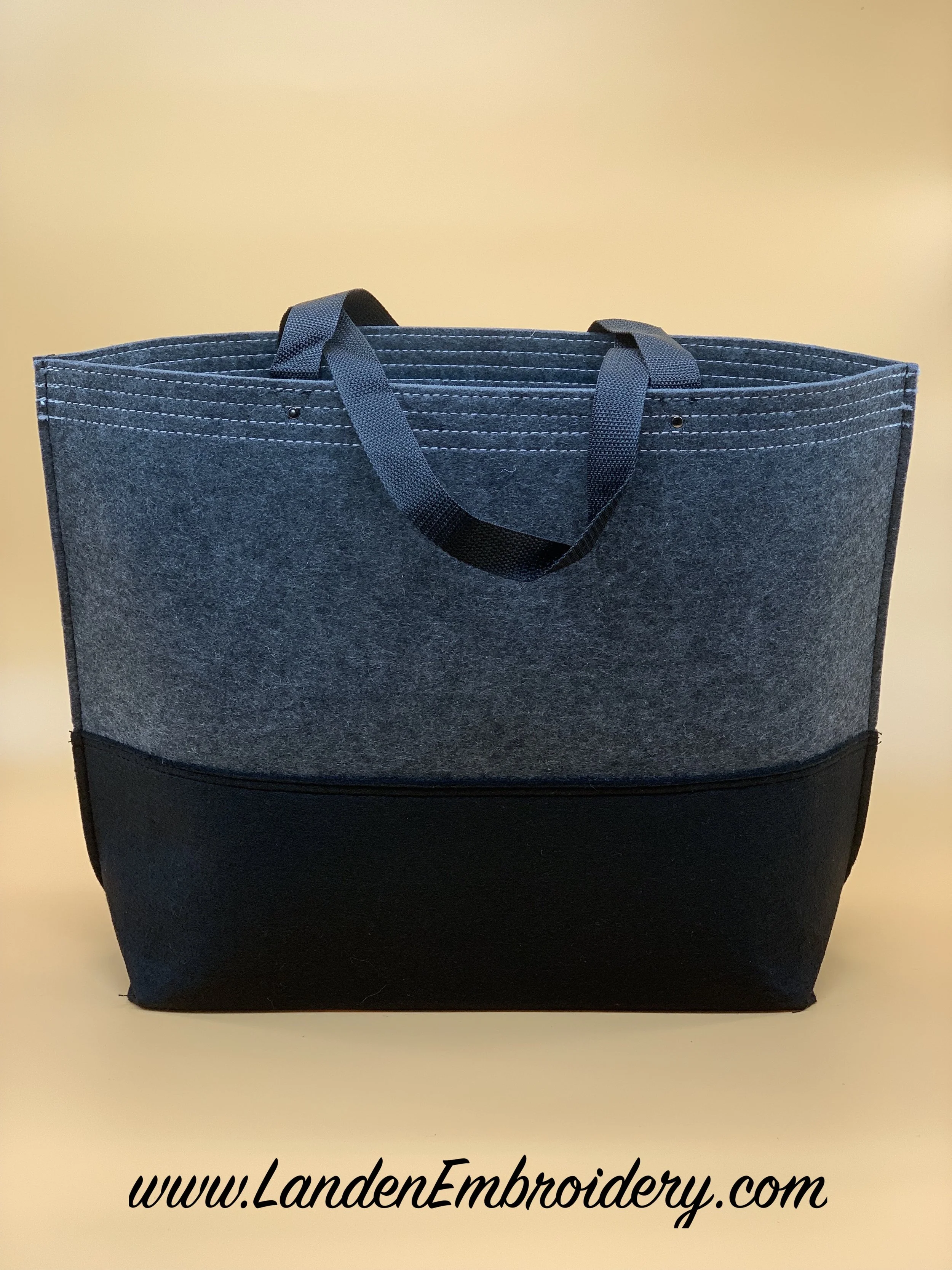 Large Felt Tote Personalized with Custom Embroidery