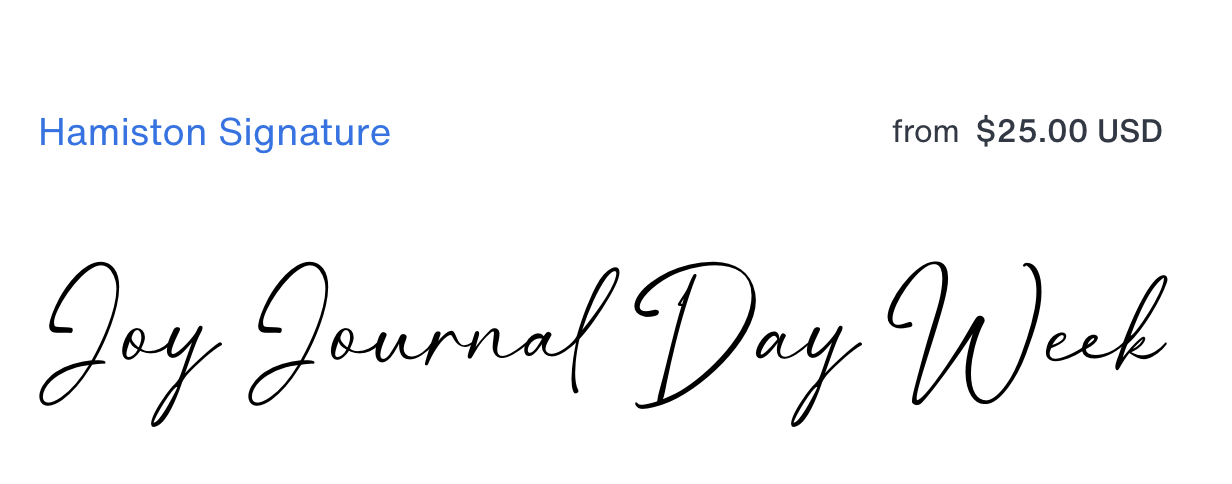 Sample text - Hamiston Signature