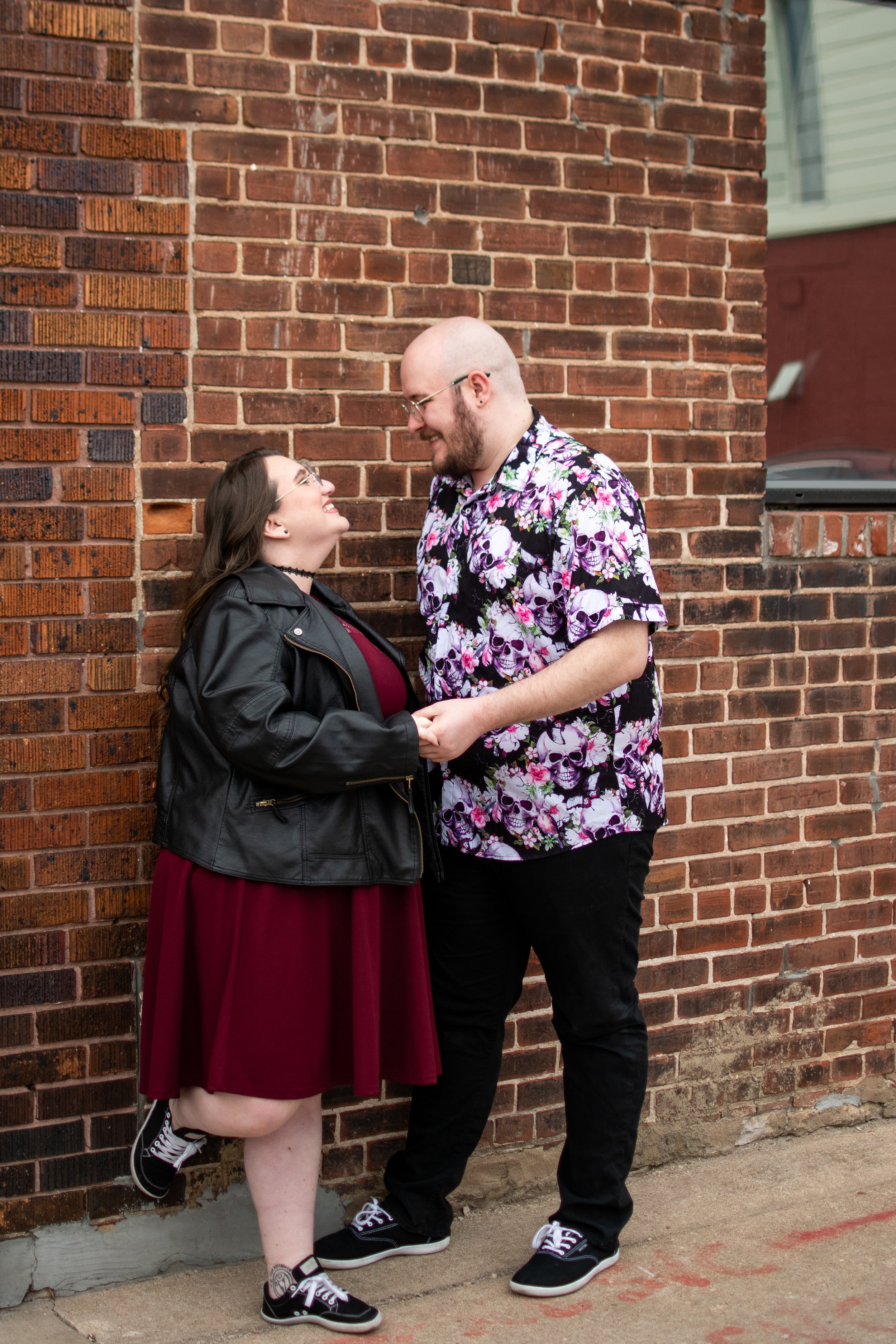 Downtown Engagement Photos Bold Outfit Inspo