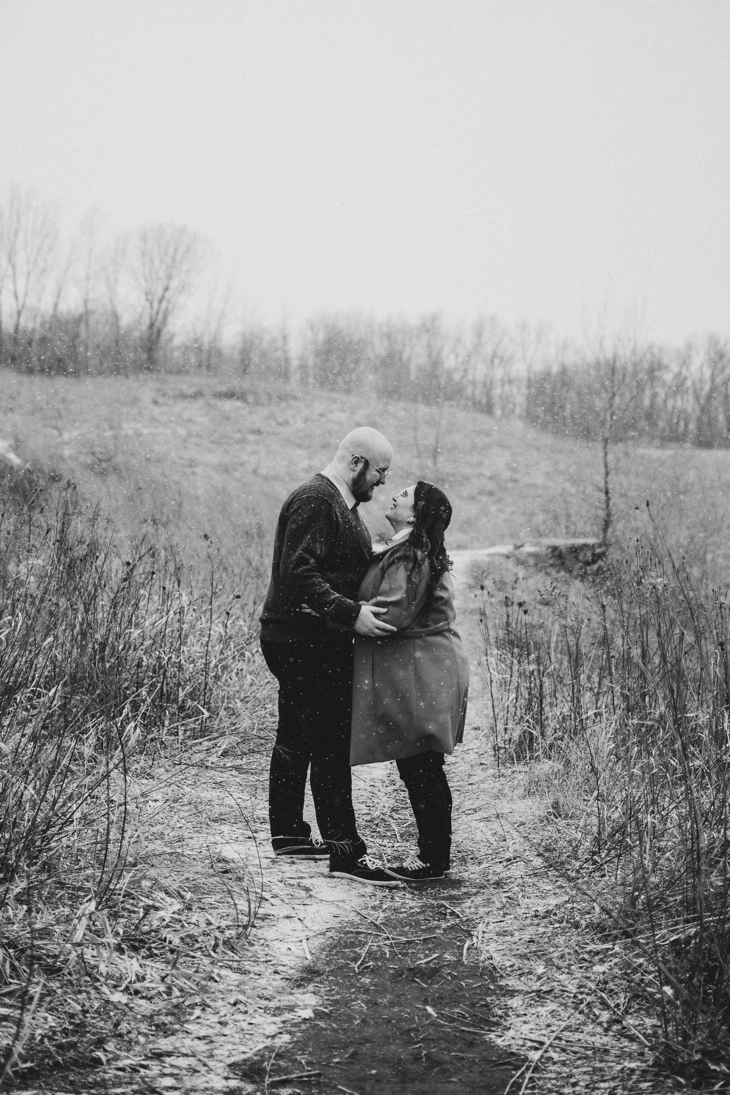 Winter Wonderland Snow Engagement Photo Inspo