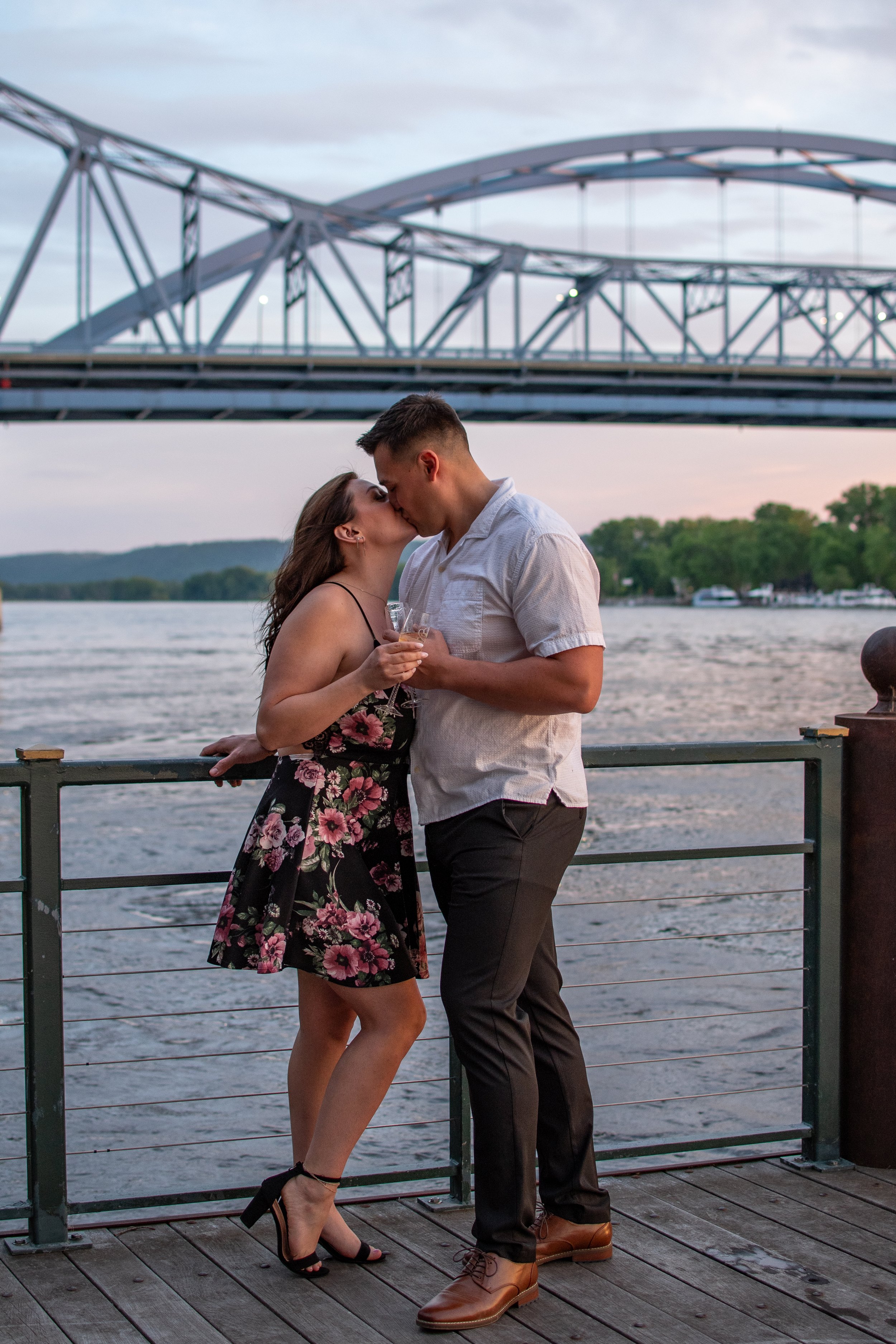 La Crosse Wisconsin Waterfront engagement photos
