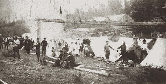One of many frame elements of Old Man House as seen in 1870. Source: Suquamish Tribe.